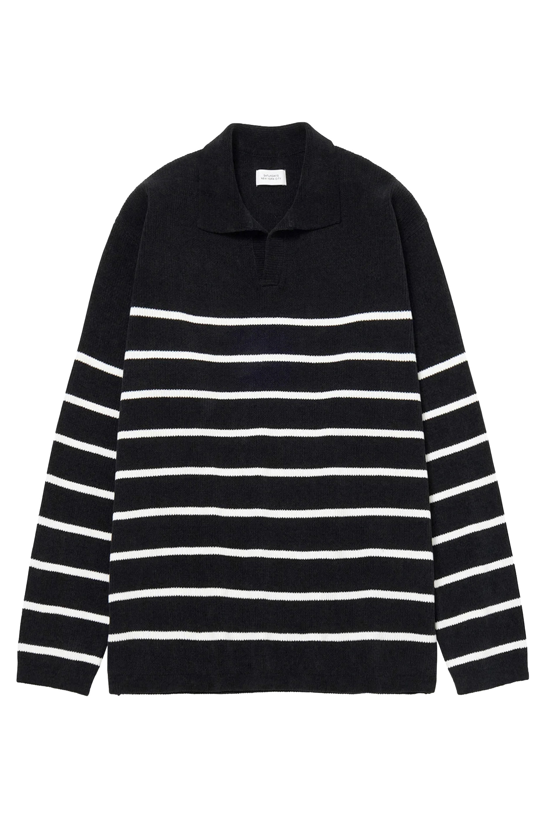 Mole Yarn Stripe Skipper Knit Polo