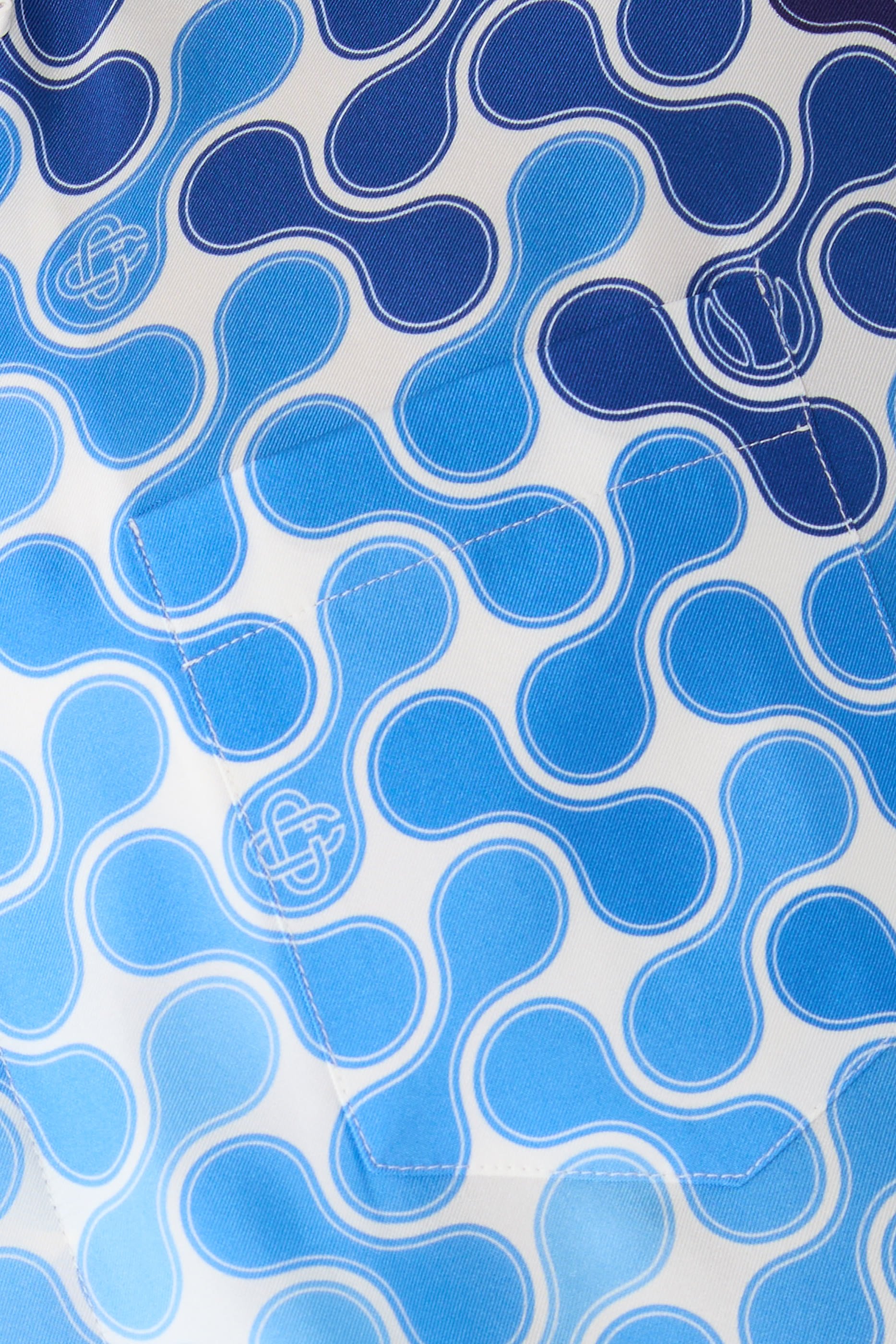 Gradient Tennis Tile Short Sleeve Silk Shirt