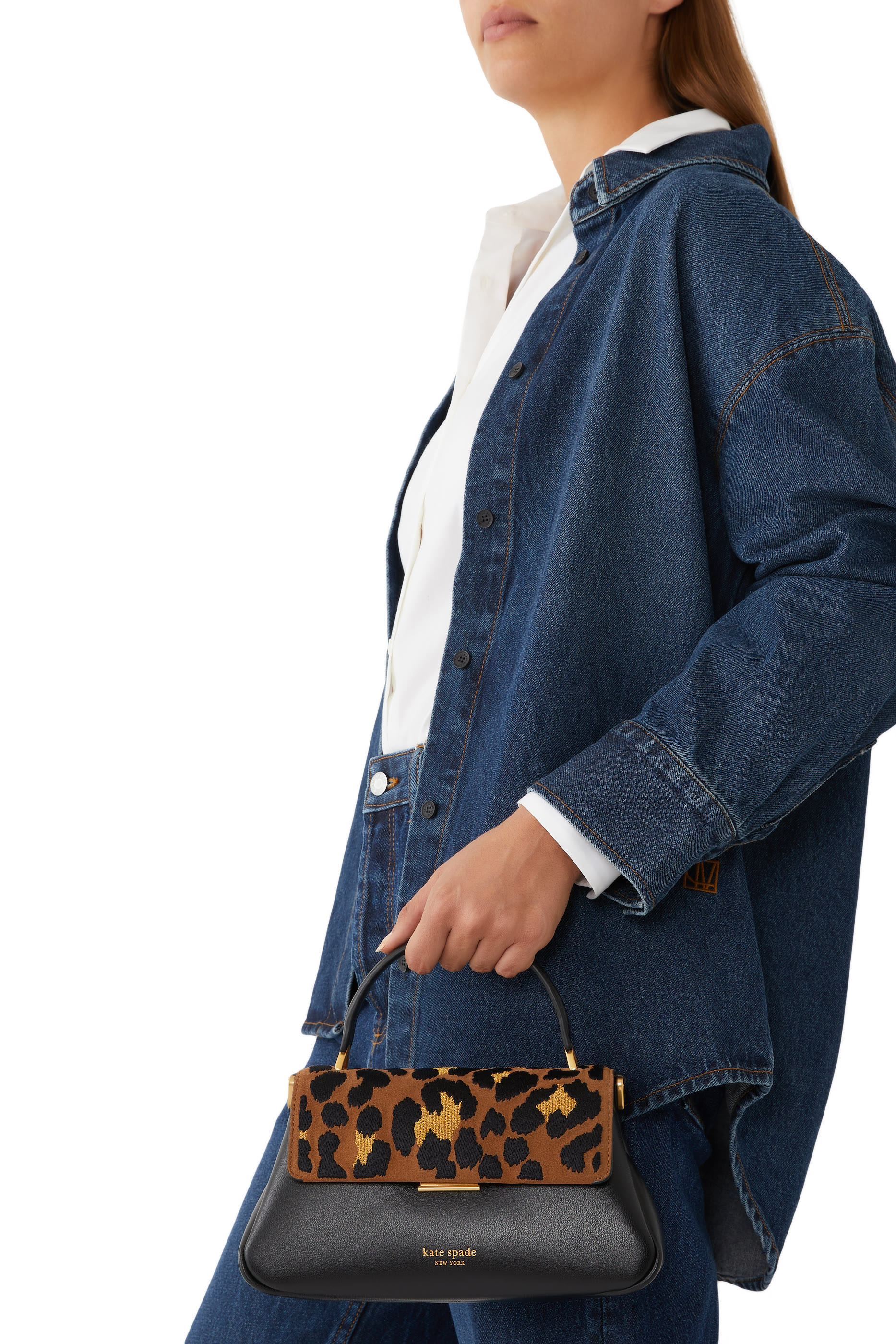 Grace Leopard Suede Shoulder Bag