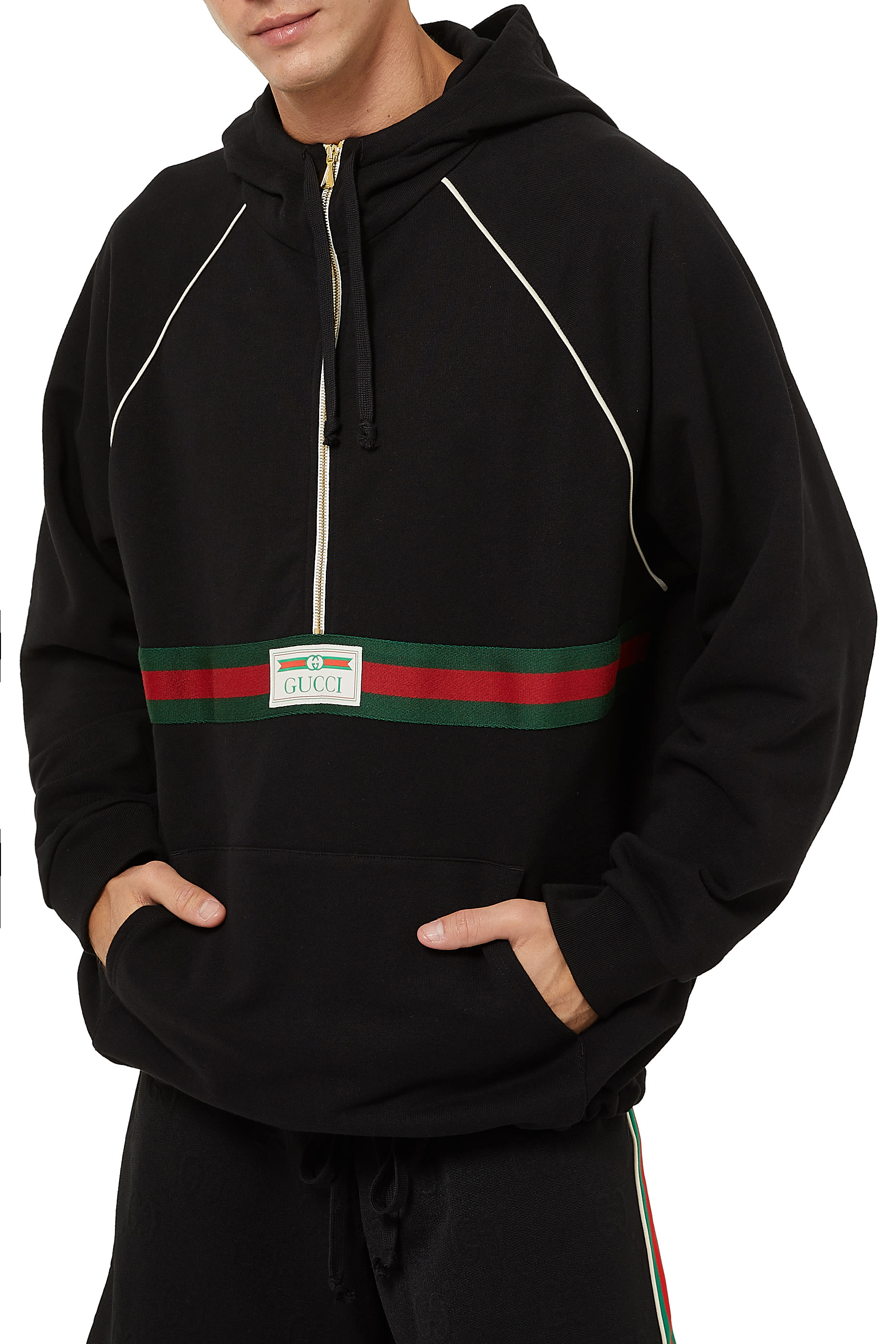 Cotton jersey sweatshirt with web