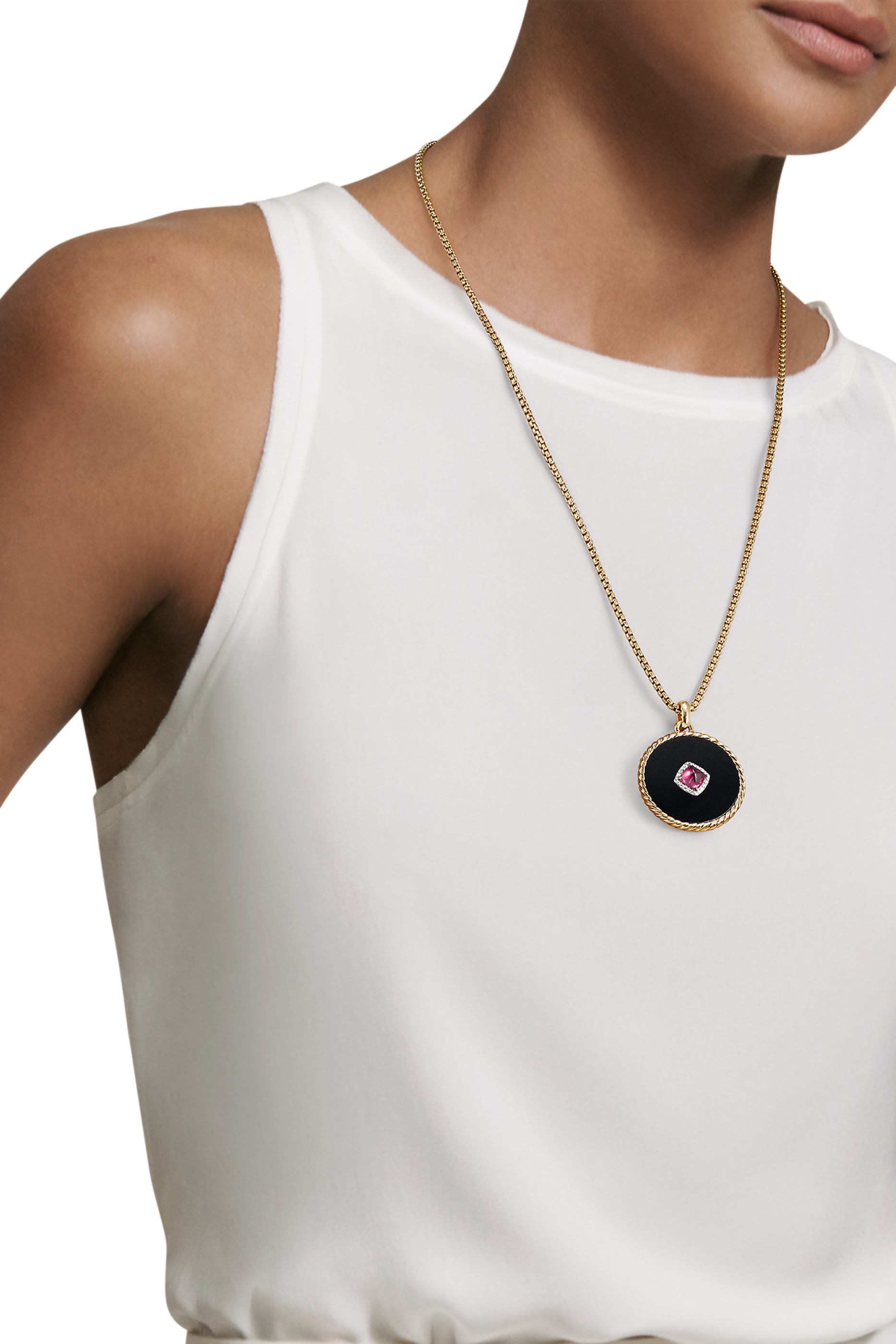 Elements Statement Pendant, 18k Gold with Black Onyx & Diamonds