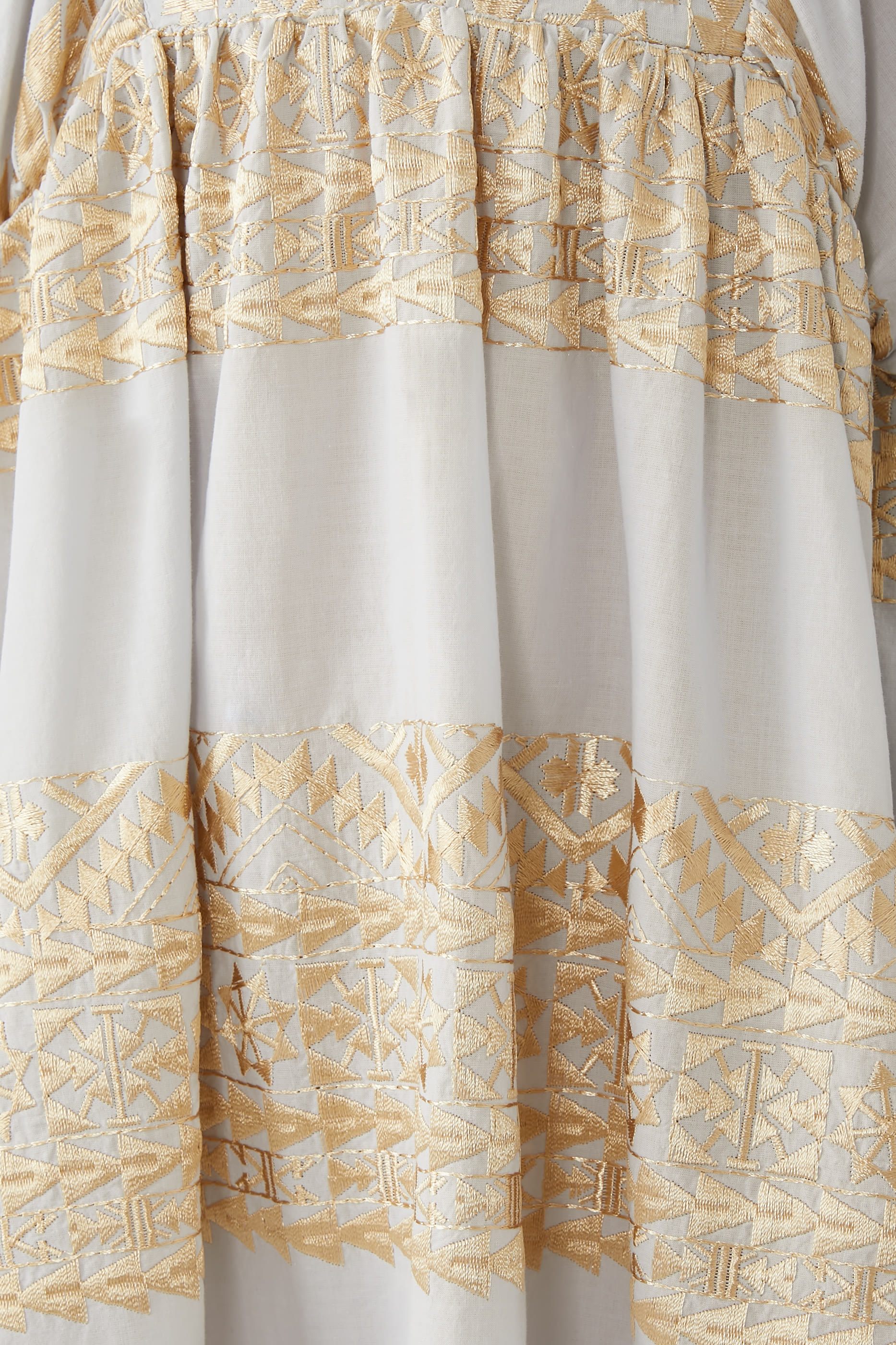 Embroidered Feather Mini Dress