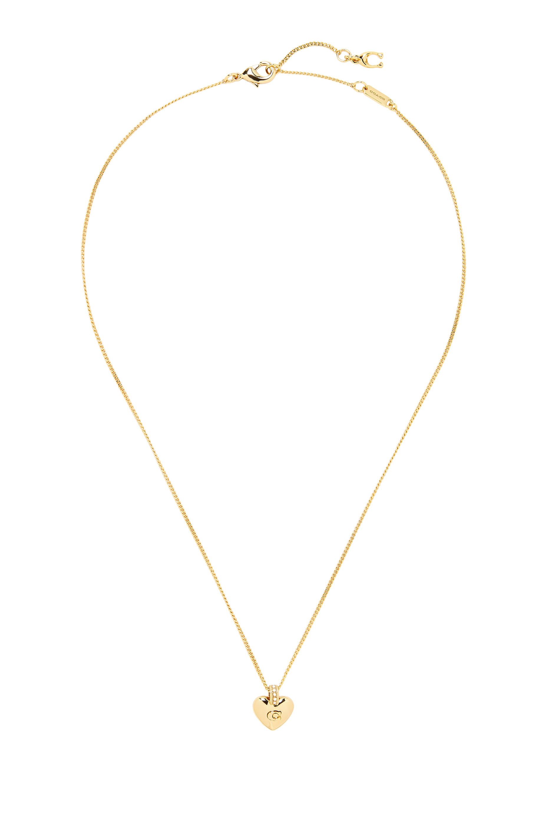 Puffy Heart C Short Pendant Necklace