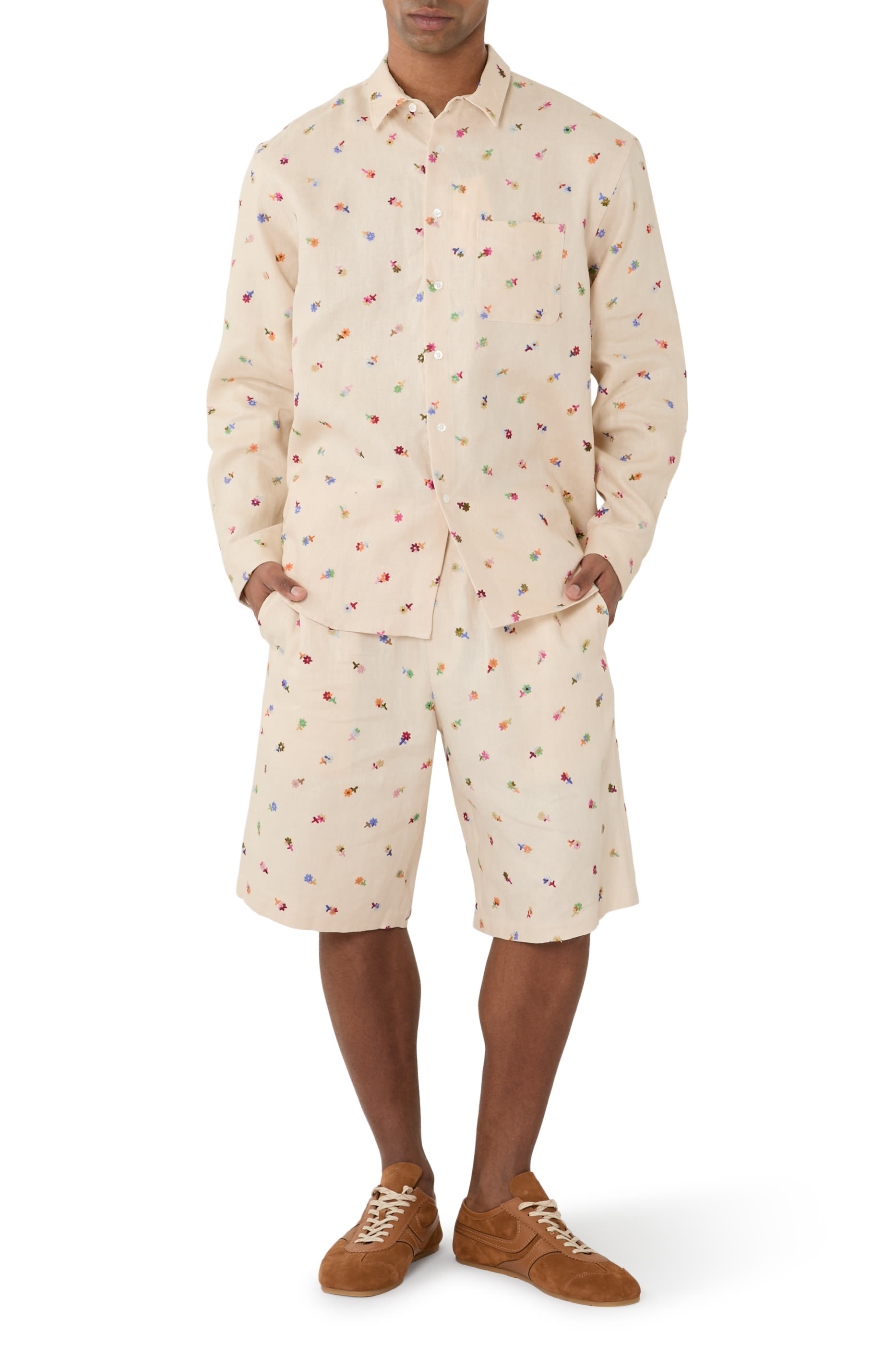 Floral Embroidered Overshirt