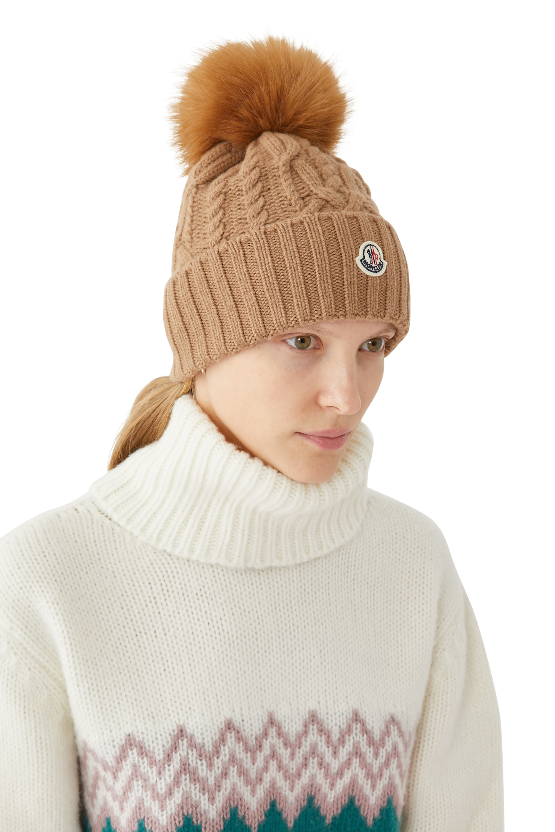 Wool And Cashmere Beanie With Pom Pom