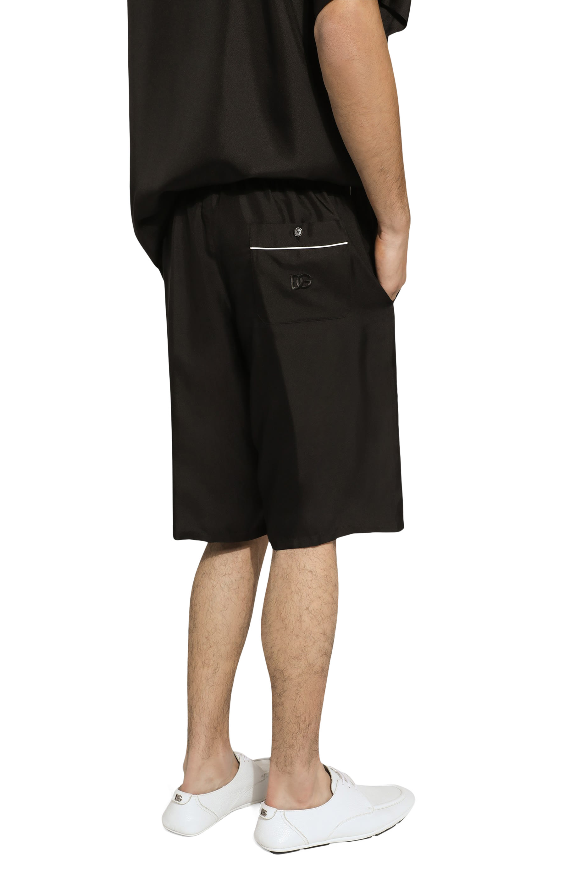 Embroidered Silk Jogging Shorts