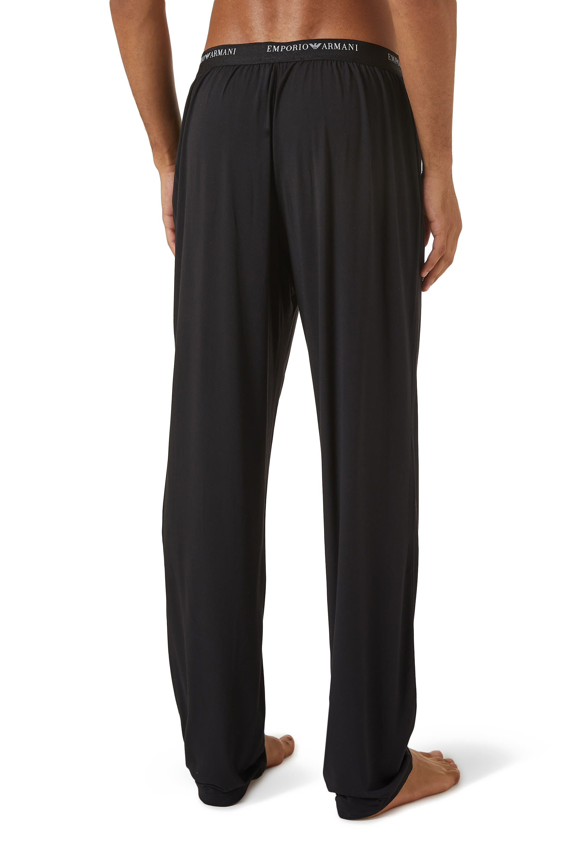 Elasticated-Waist Cosy Modal Loungewear Trousers with Logo