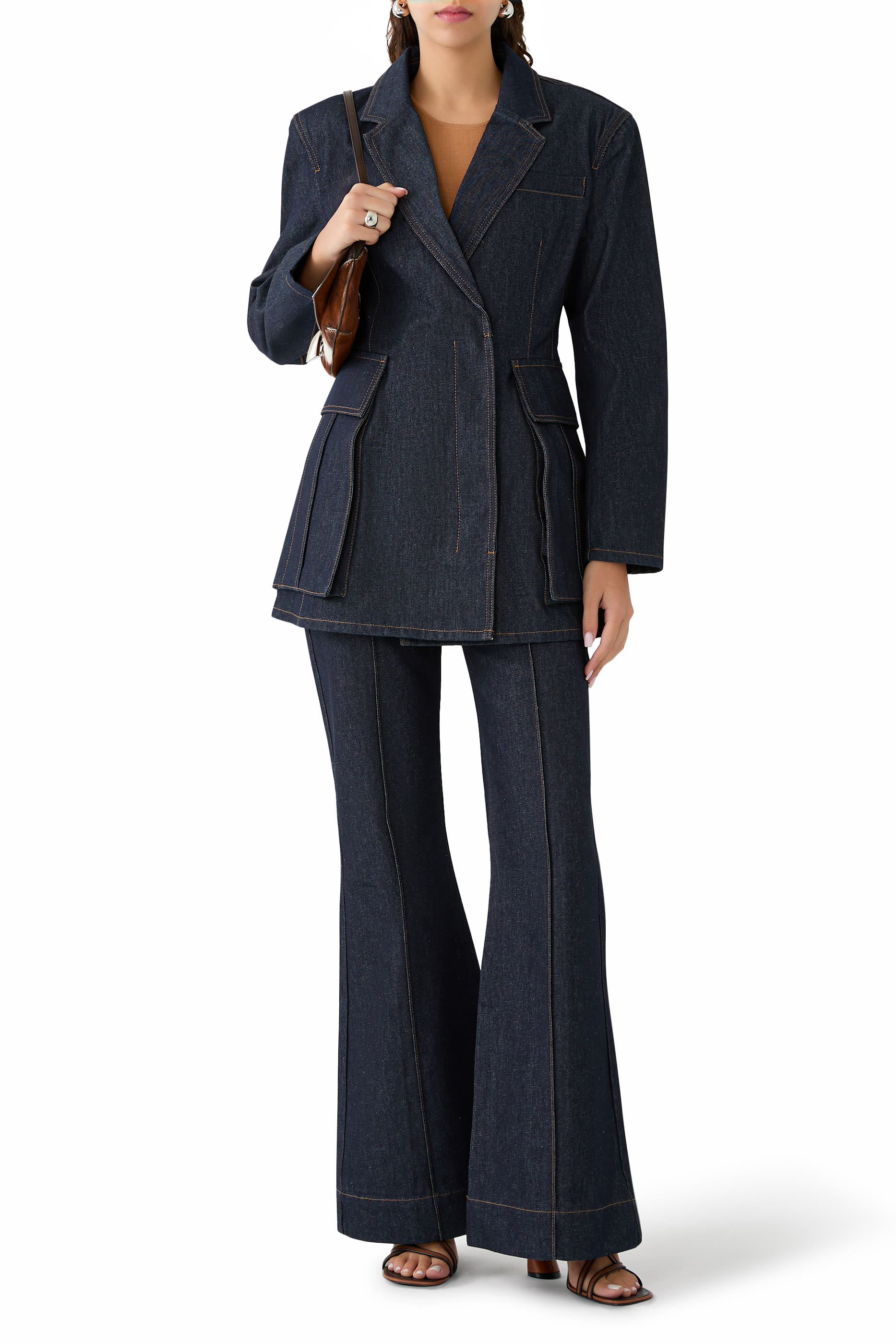 Single Breasted Denim Blazer