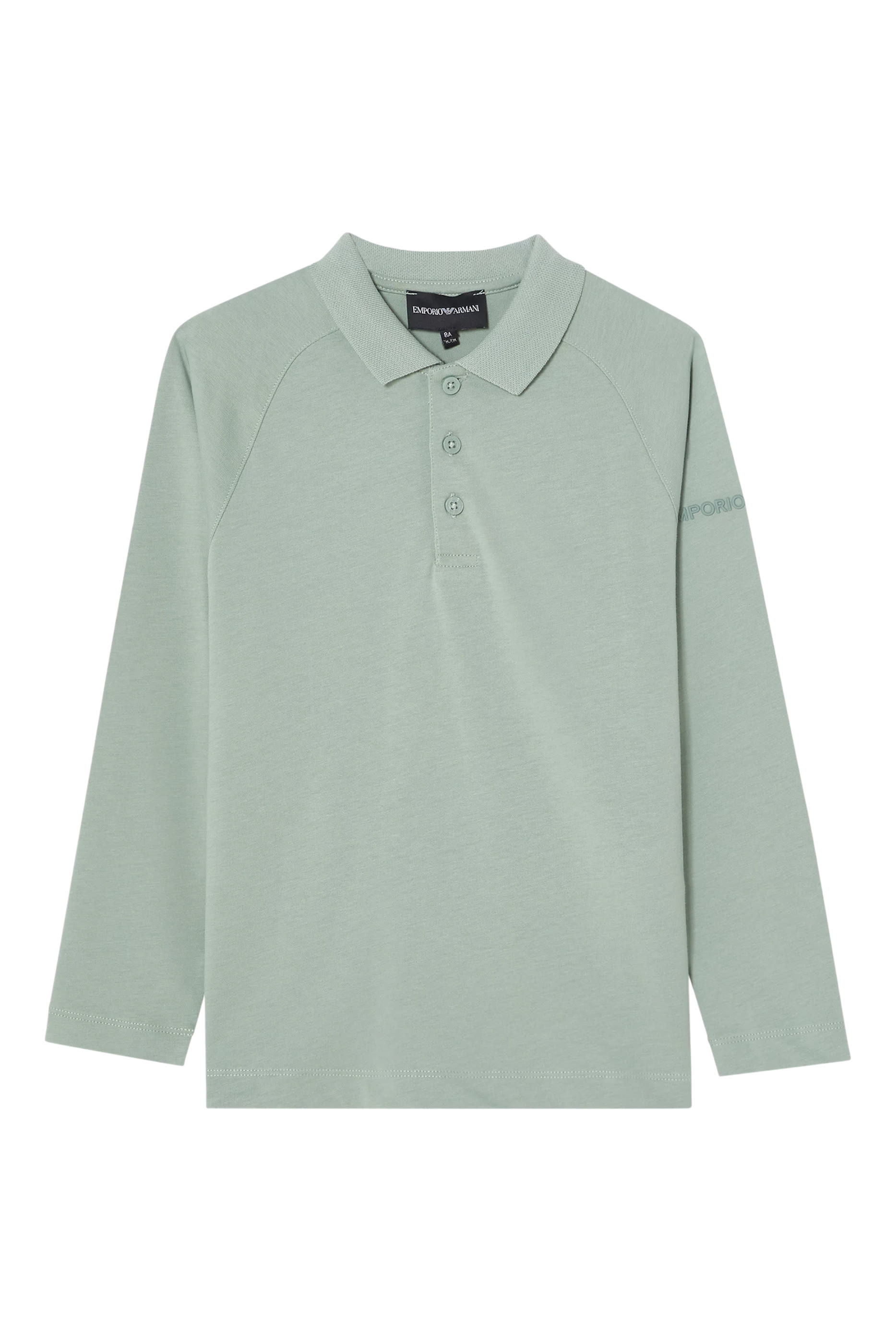 Kids Text Logo Long-Sleeve Polo Shirt 