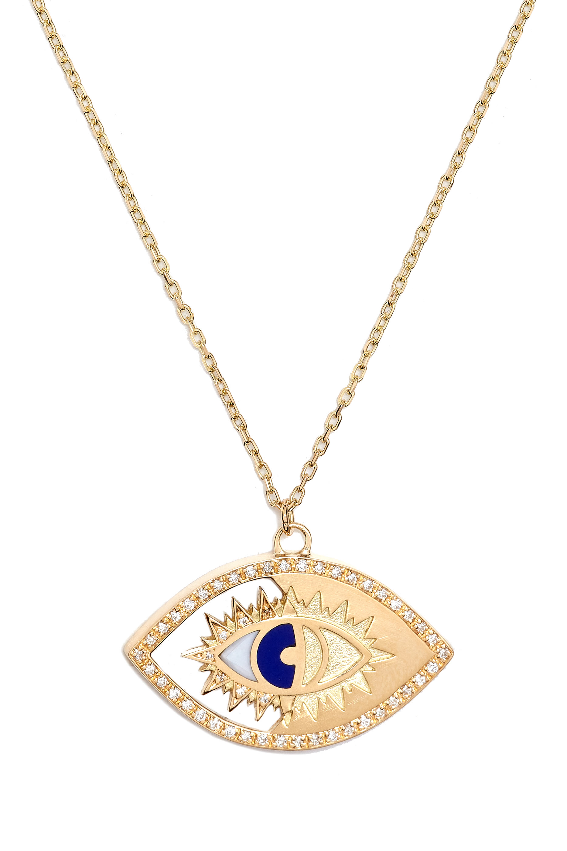 Eye On Biladi Pendant Necklace, 18k Yellow Gold with Lapis & Diamond
