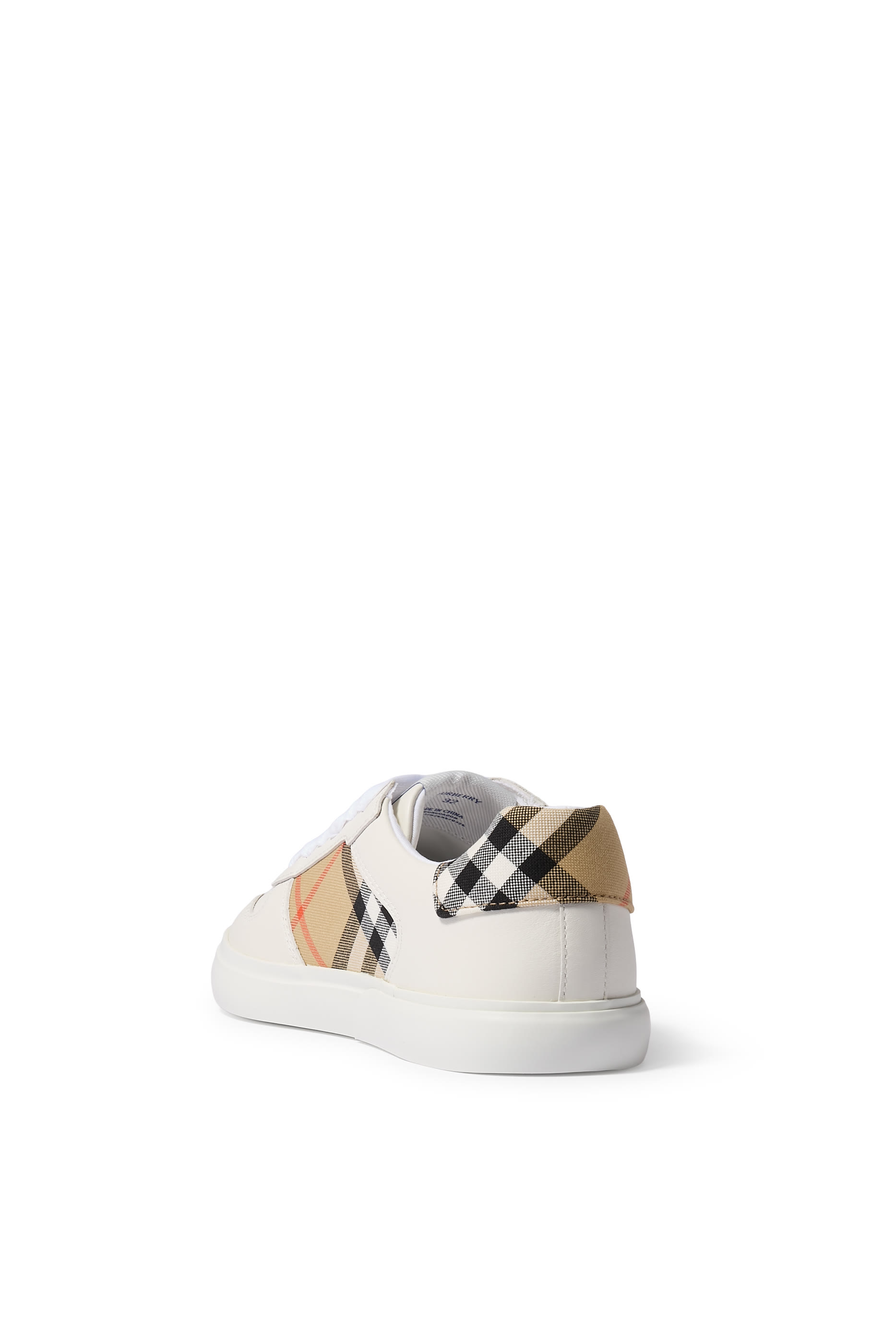 Kids Check and Leather Sneakers 