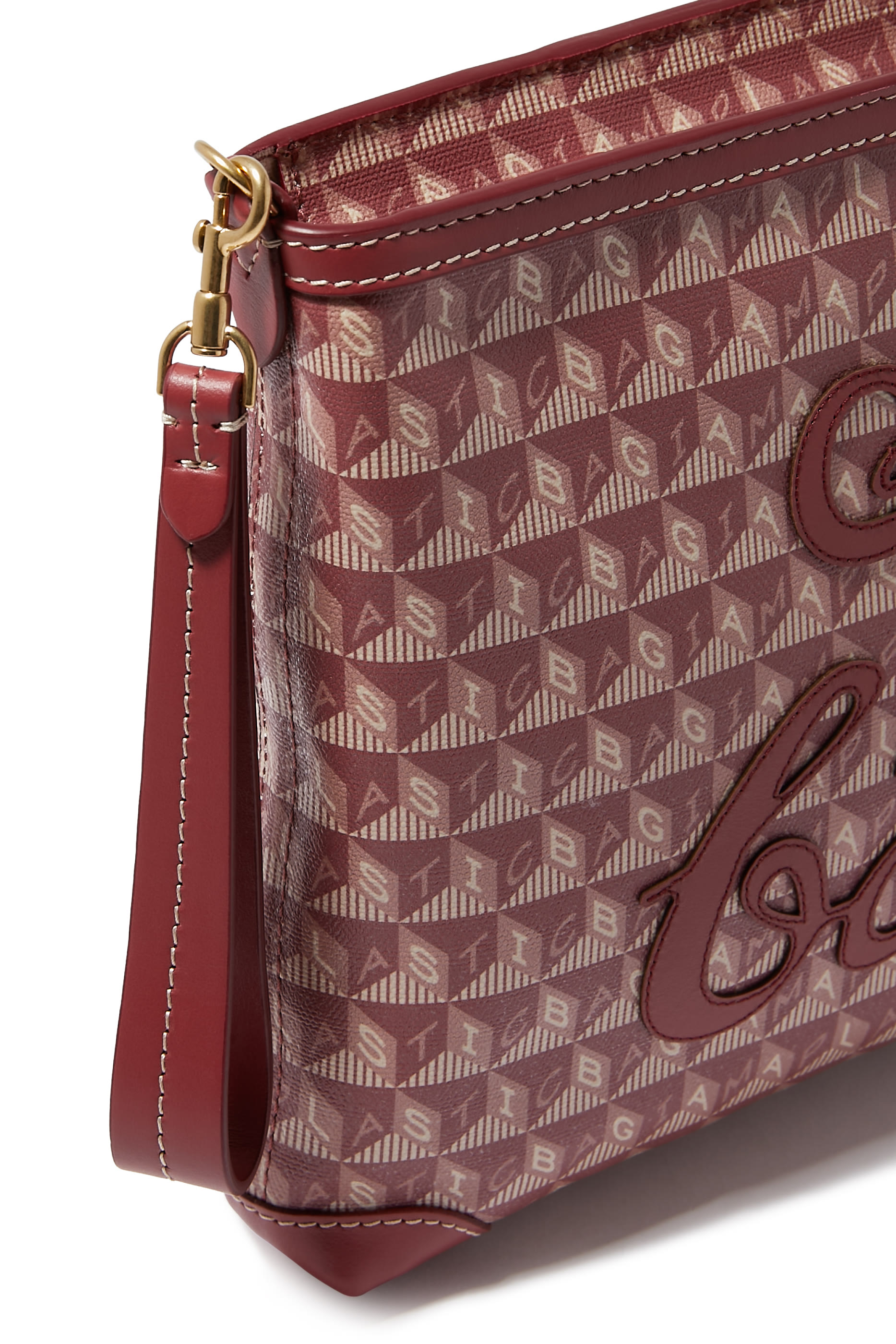 I am a Plastic Bag Motif Pochette Bag