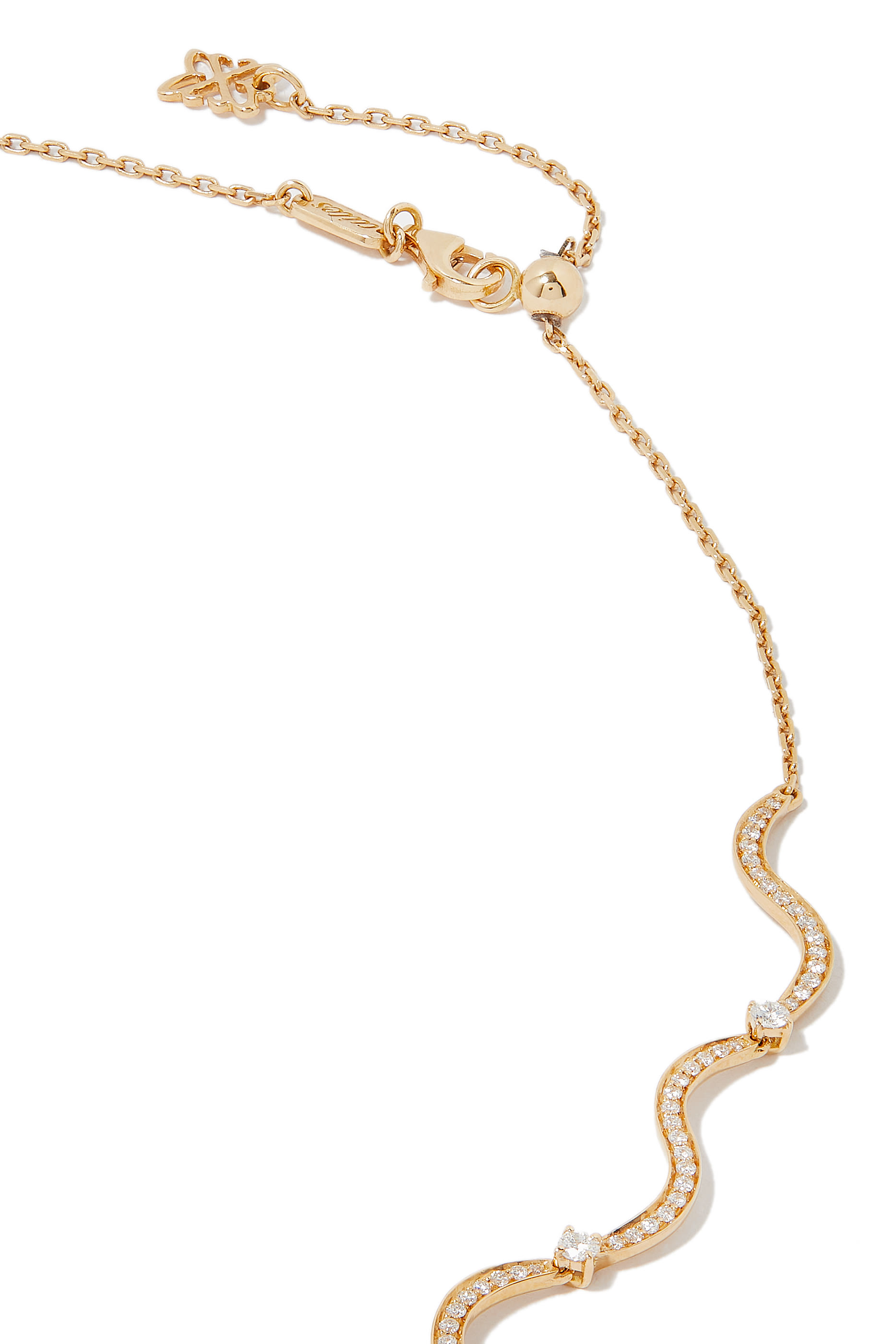 Full Diamond Wave Choker, 18k Yellow Gold & Diamonds