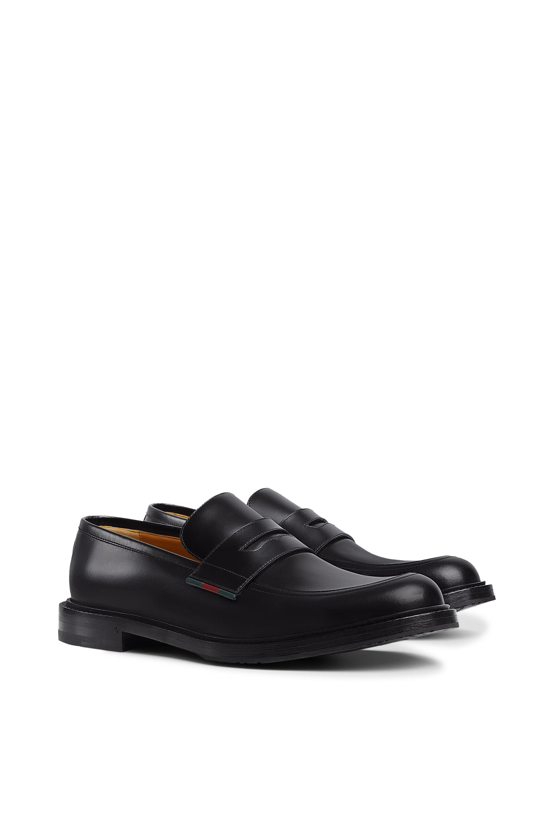 Leather Web Loafers