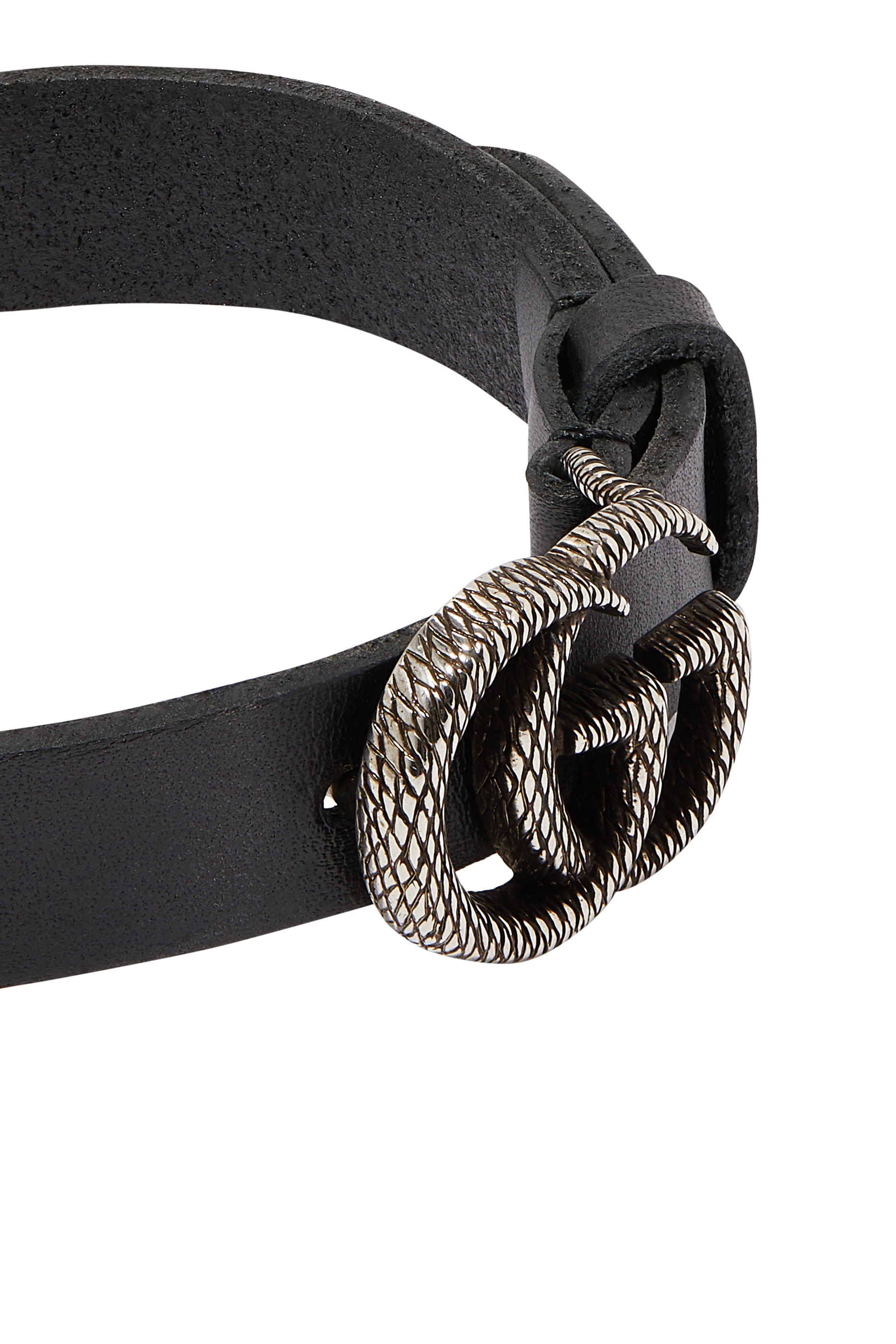 Engraved Double G Leather Bracelet