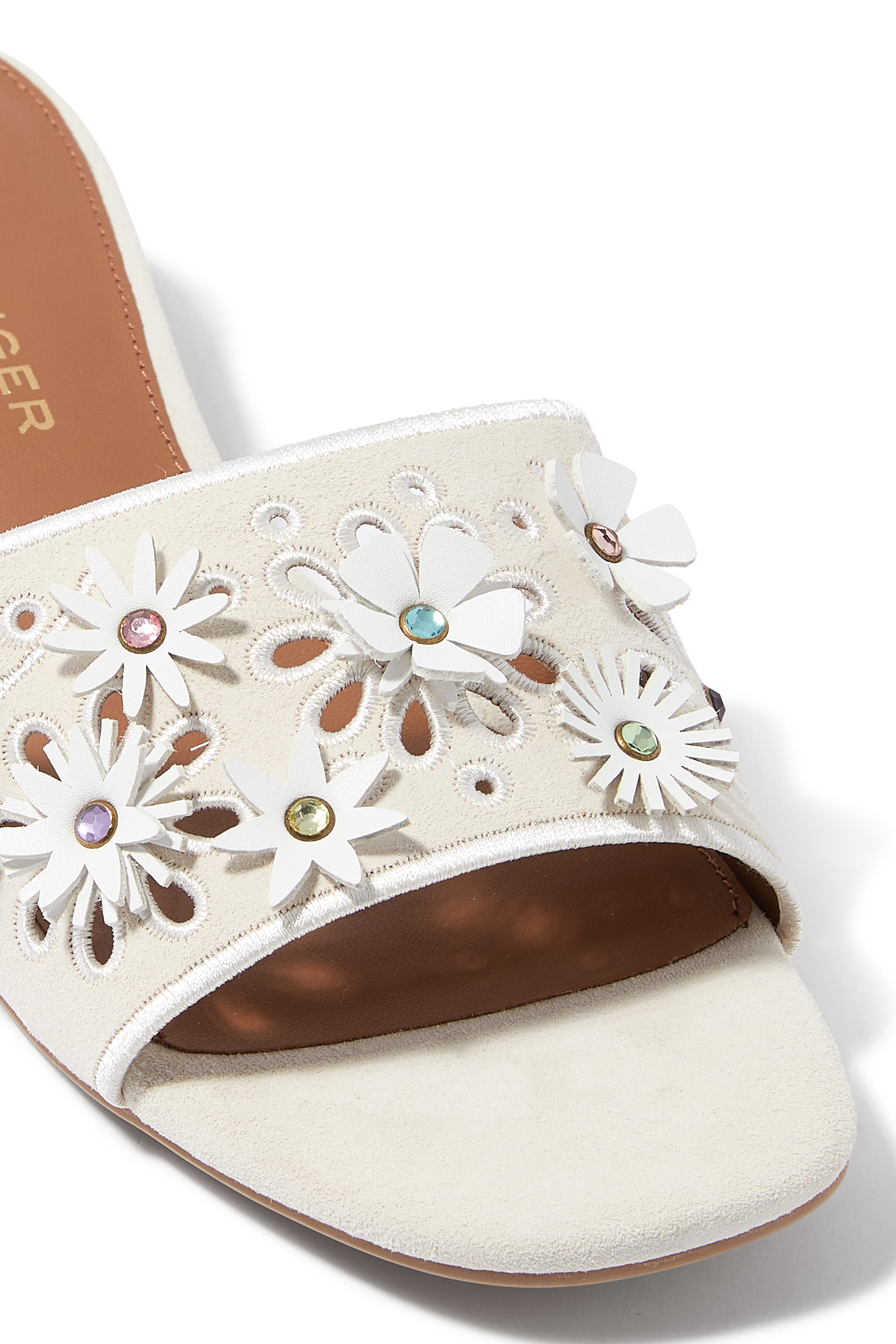 Flower 40 Embellished Mules