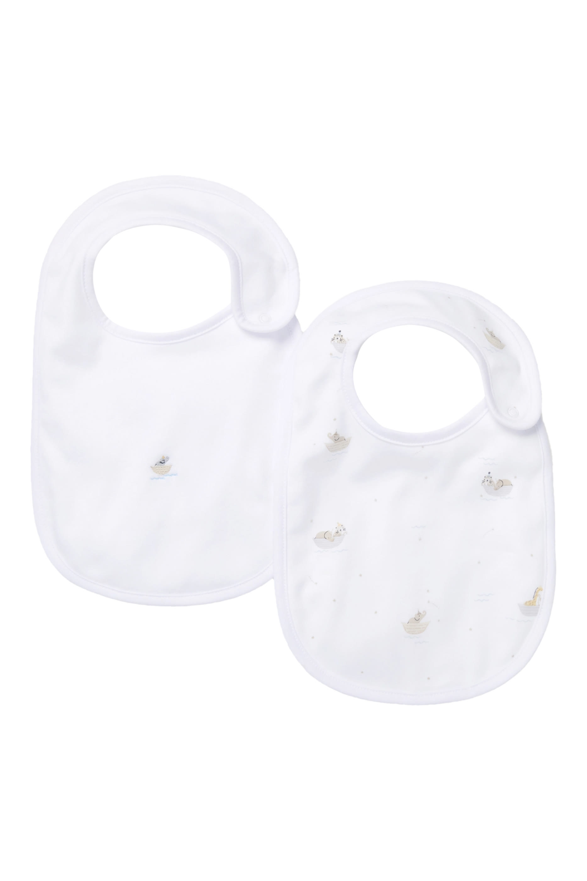 Baby Organic Cotton Hoppy Bunny Picot Trim Bibs &ndash; Set of 2