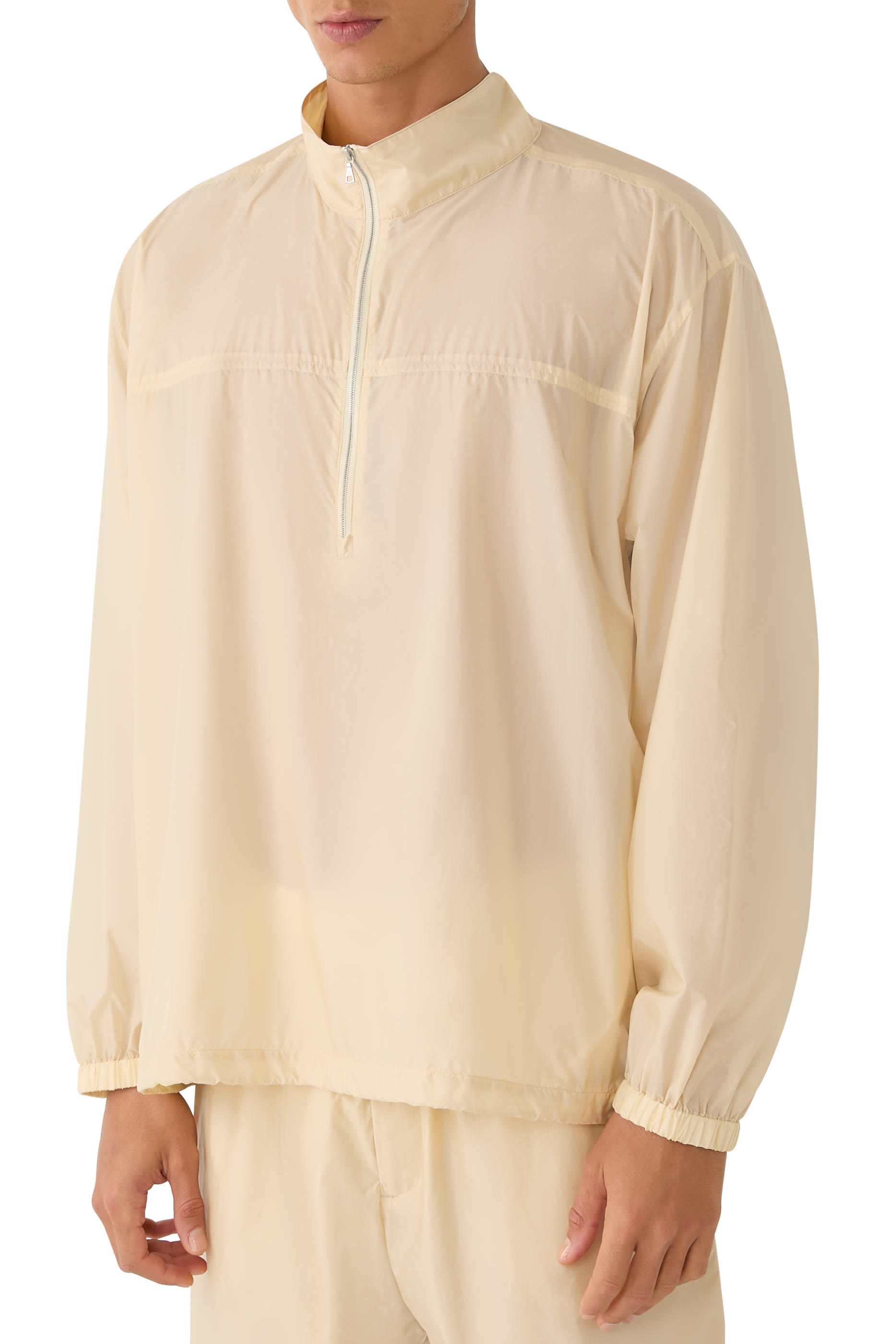 Light Sheer Nylon Half Zip Polo