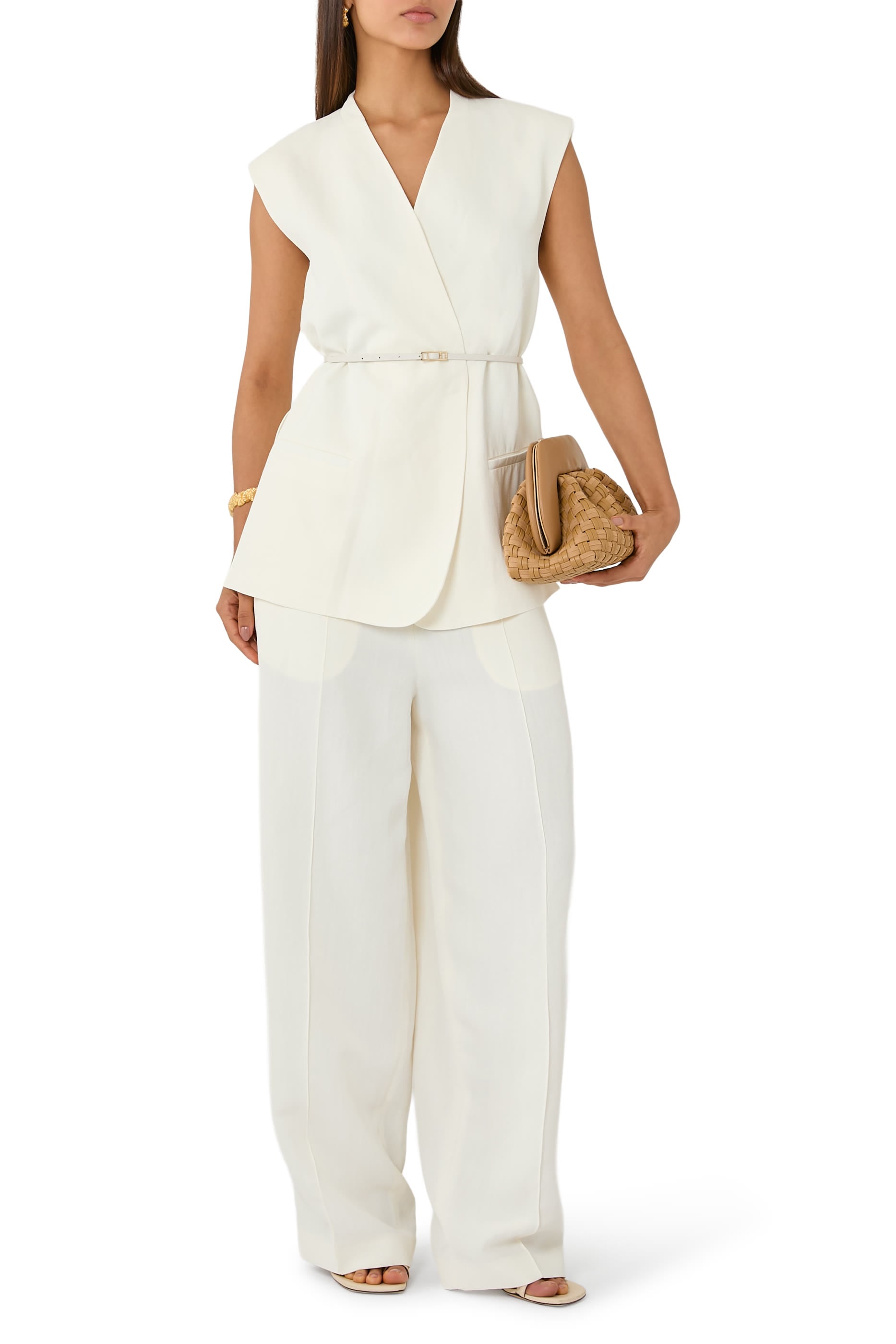  Double- Breasted Sleeveless Waistcoat