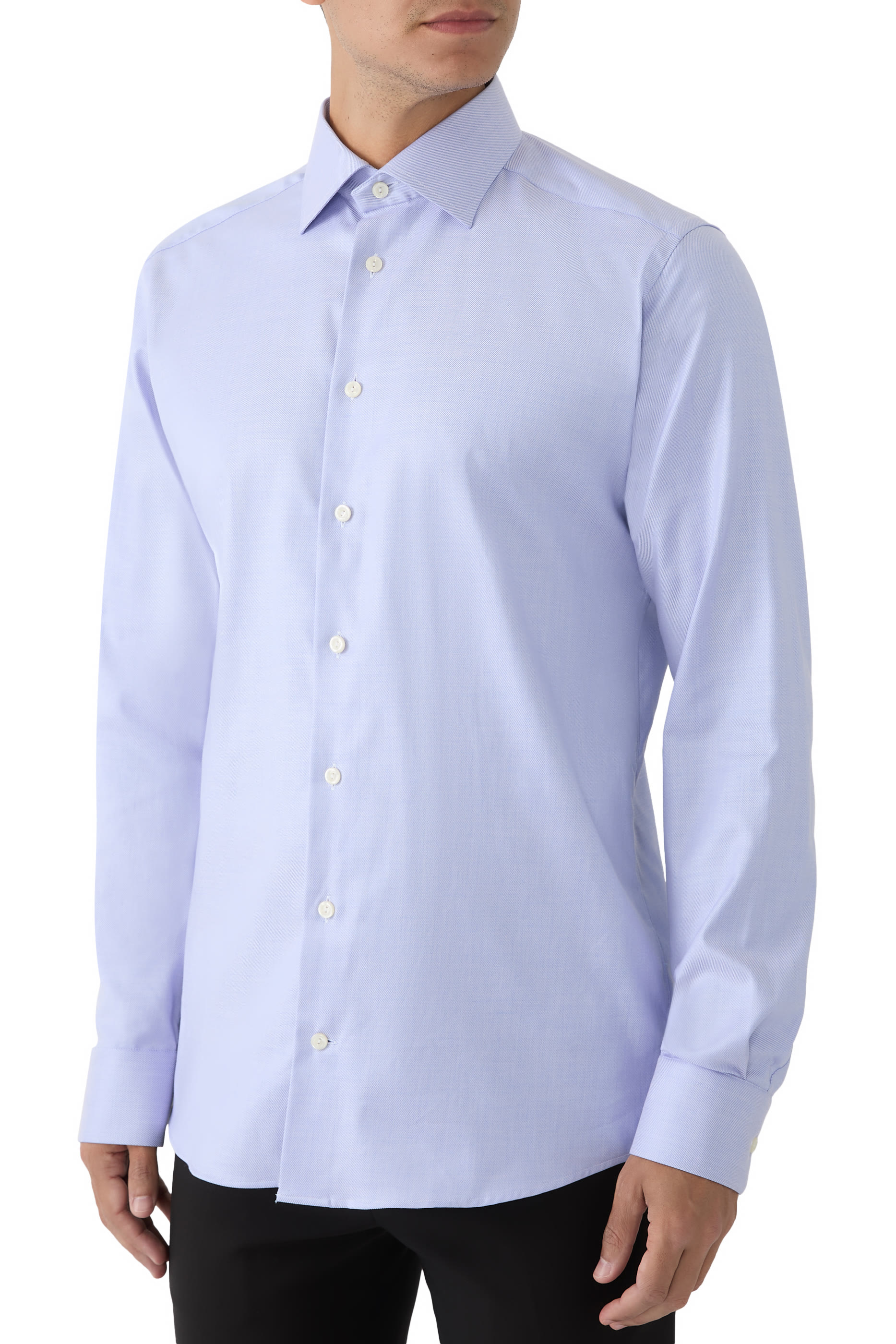 M&eacute;lange Solid Cotton TENCEL&trade; Lyocell Shirt