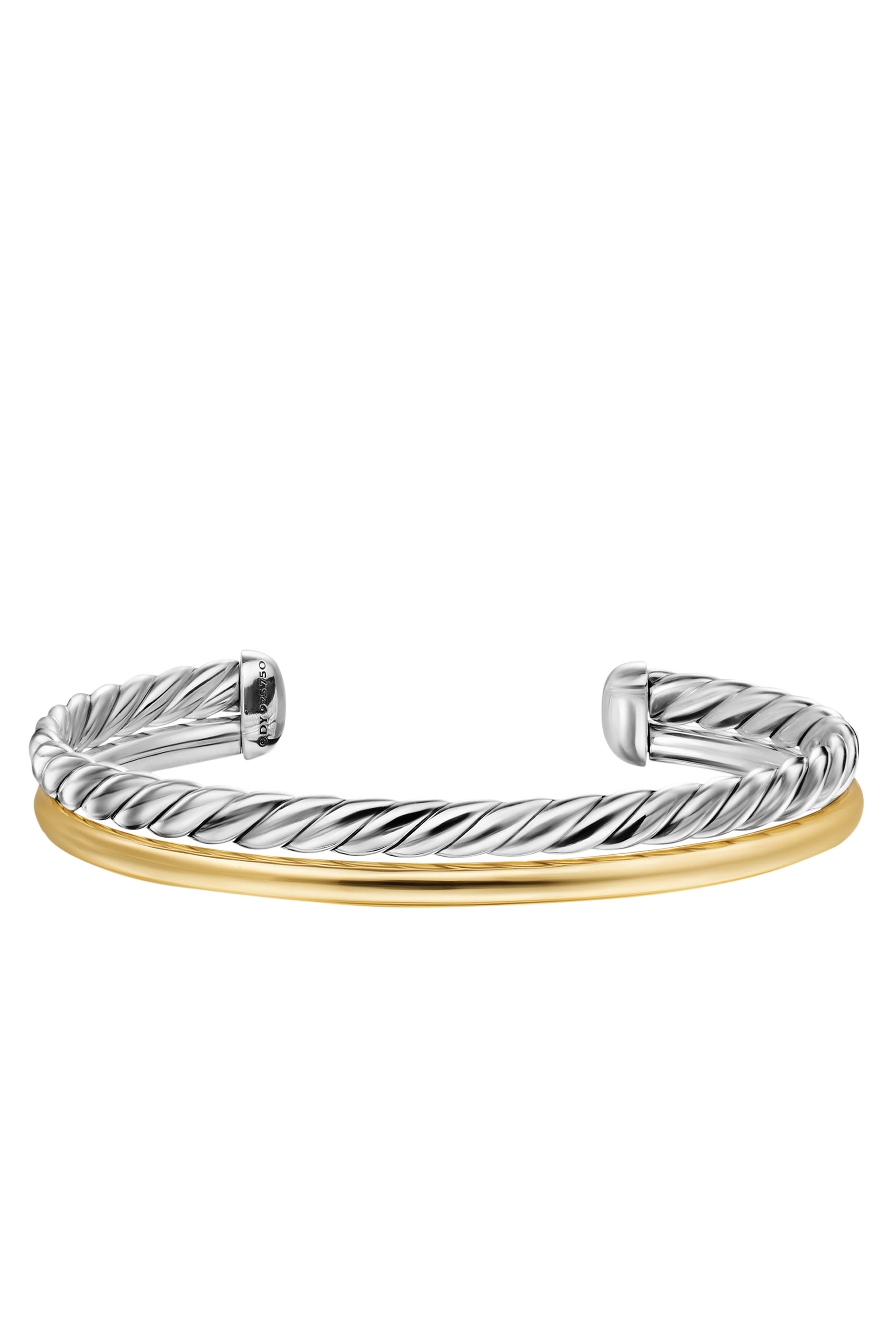 DY Mercer&reg; Two Row Cuff Bracelet, 18k Yellow Gold & Sterling Silver