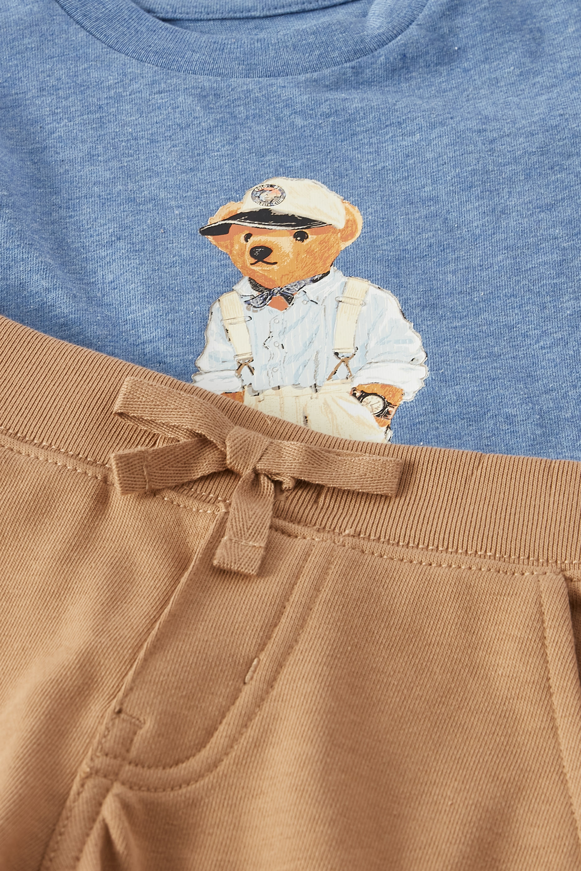 Kids Polo Bear Cotton T-Shirt & Short Set