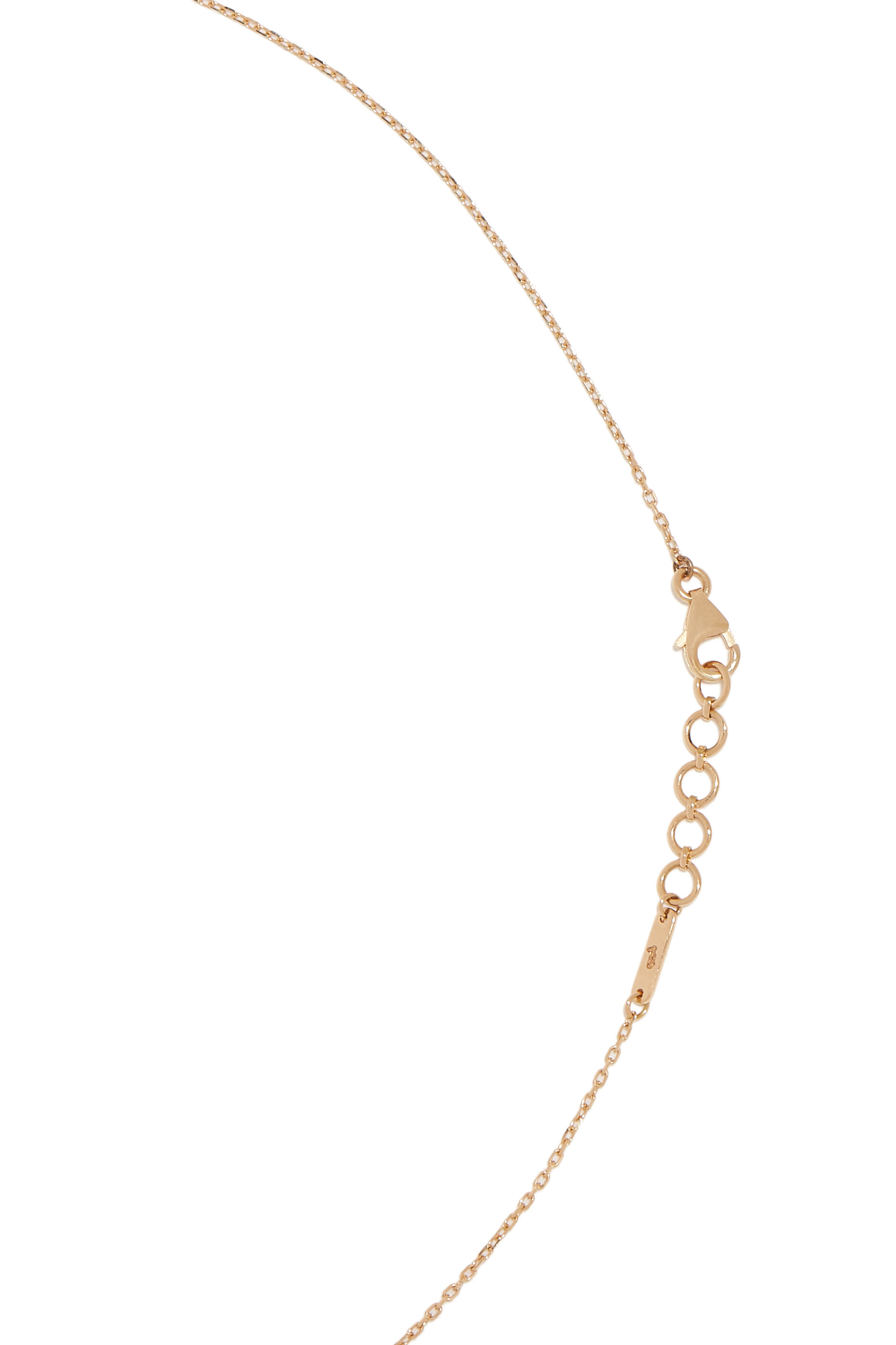 Mina Al Hobb Letter Necklace, 18k Yellow Gold & Enamel