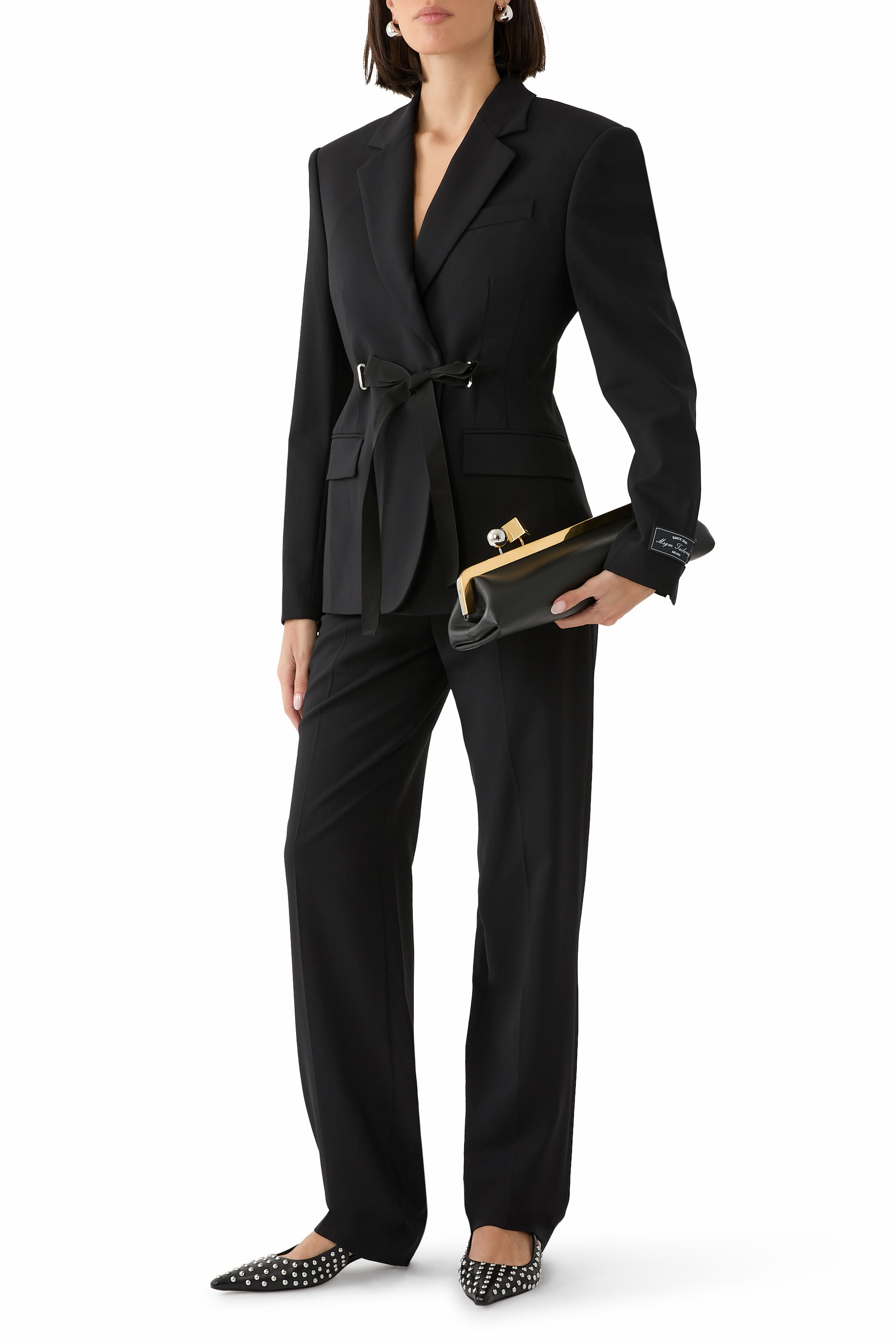 Drawstring Waist Wool Trousers