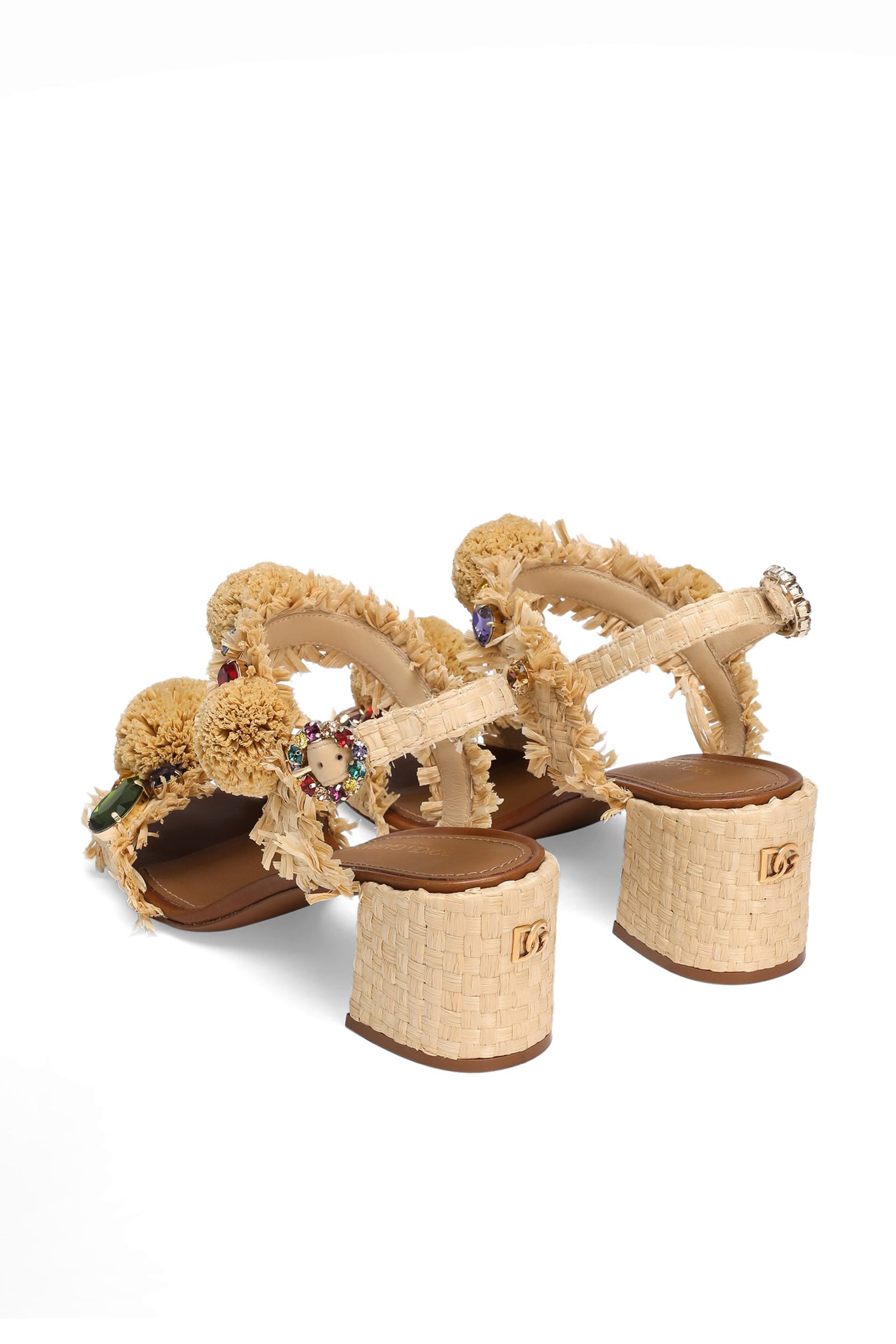  Embroidered 60 Sandals with Fringes 