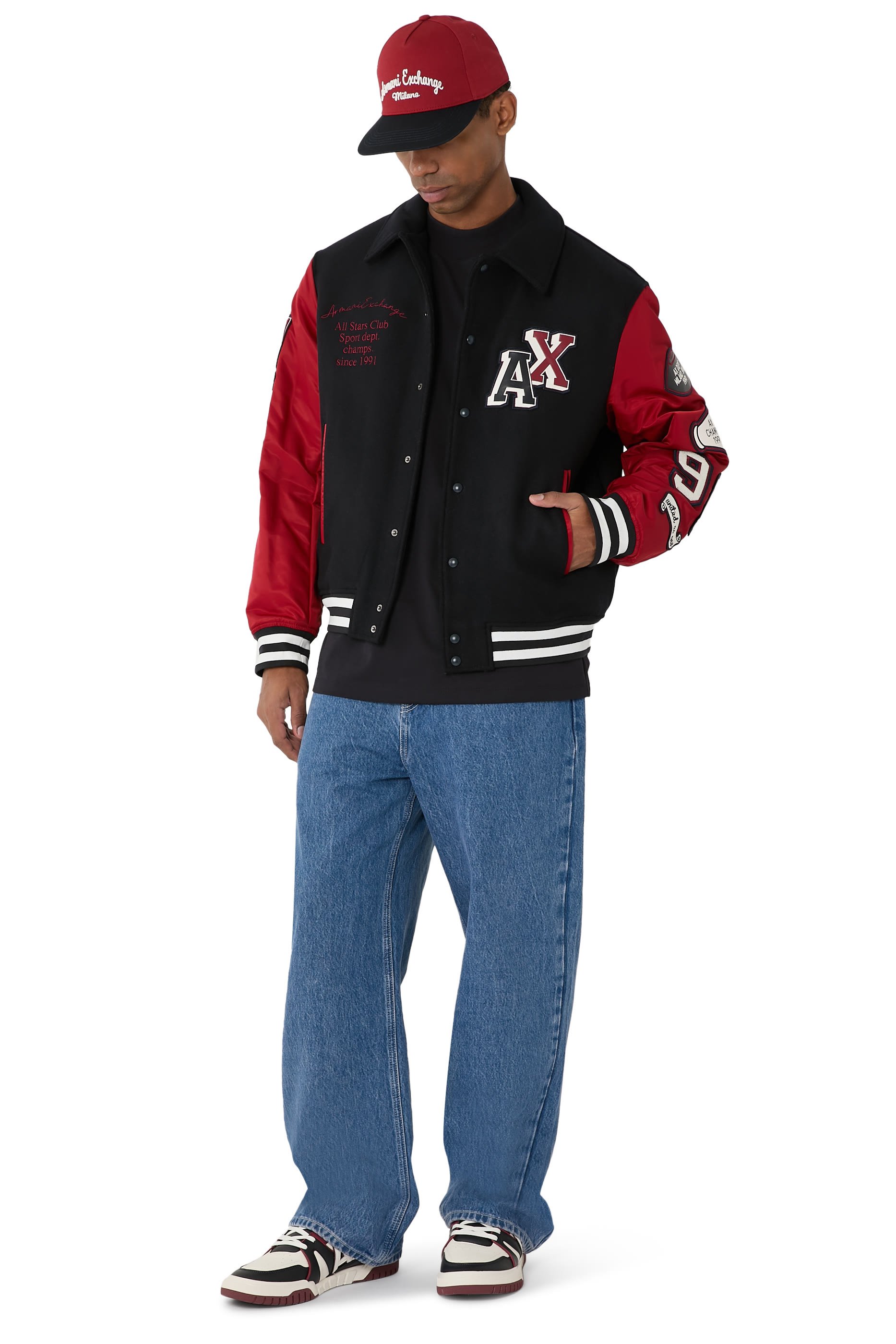 Logo Patch College Bomber Jacket