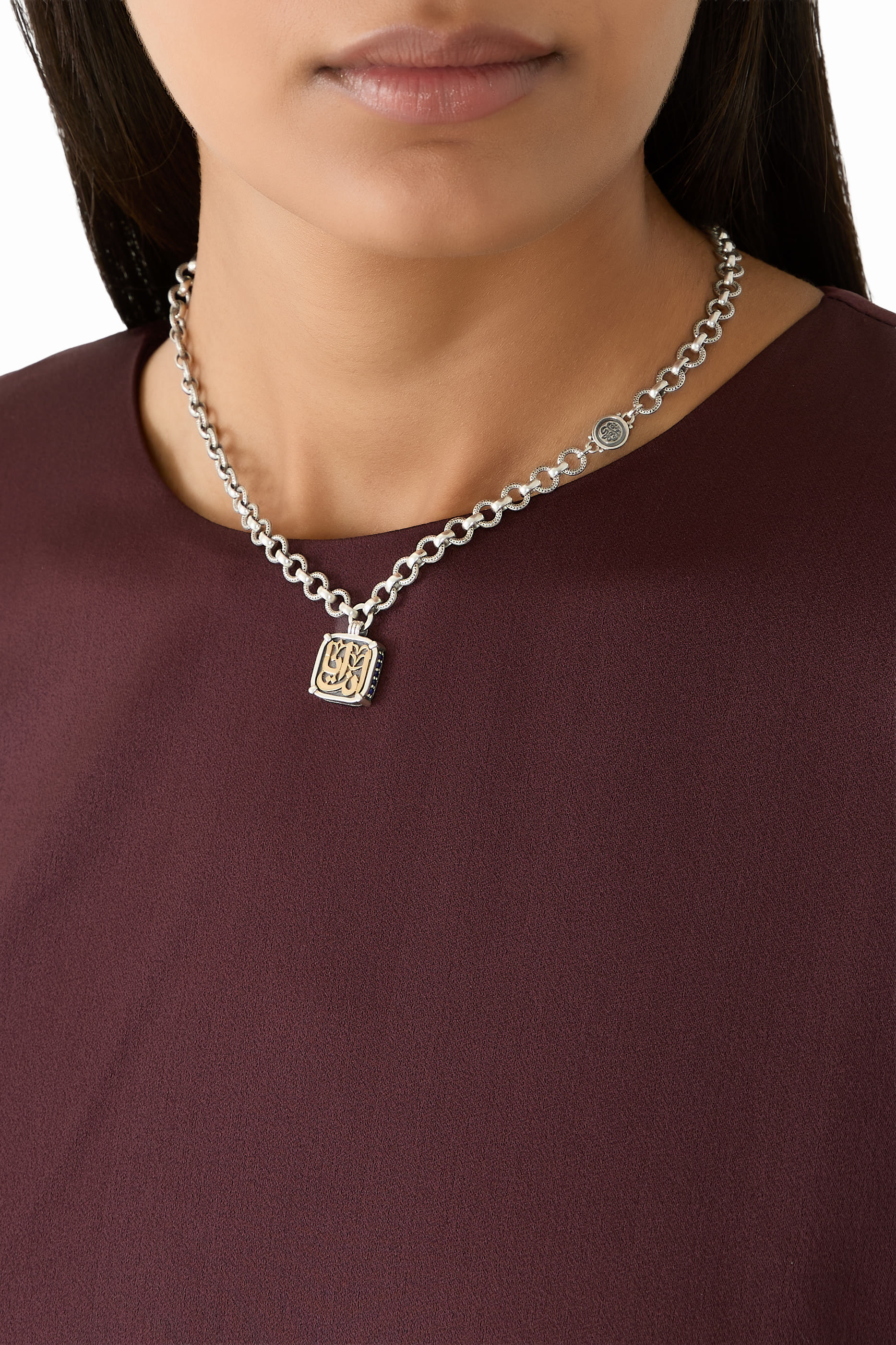 We Are One Necklace, 18K Yellow Gold, Sterling Silver & Brown Zircon