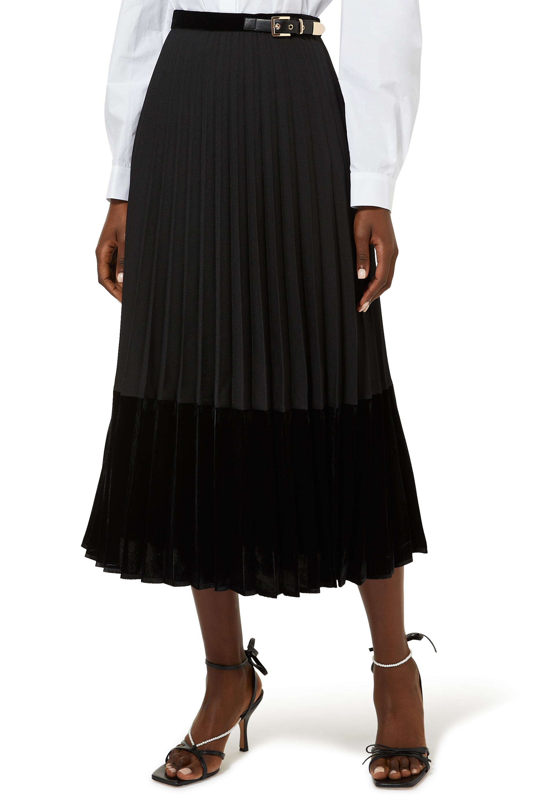 Buy Sandro Long Pleated Wrap Around Skirt for Womens | Bloomingdale's ...
