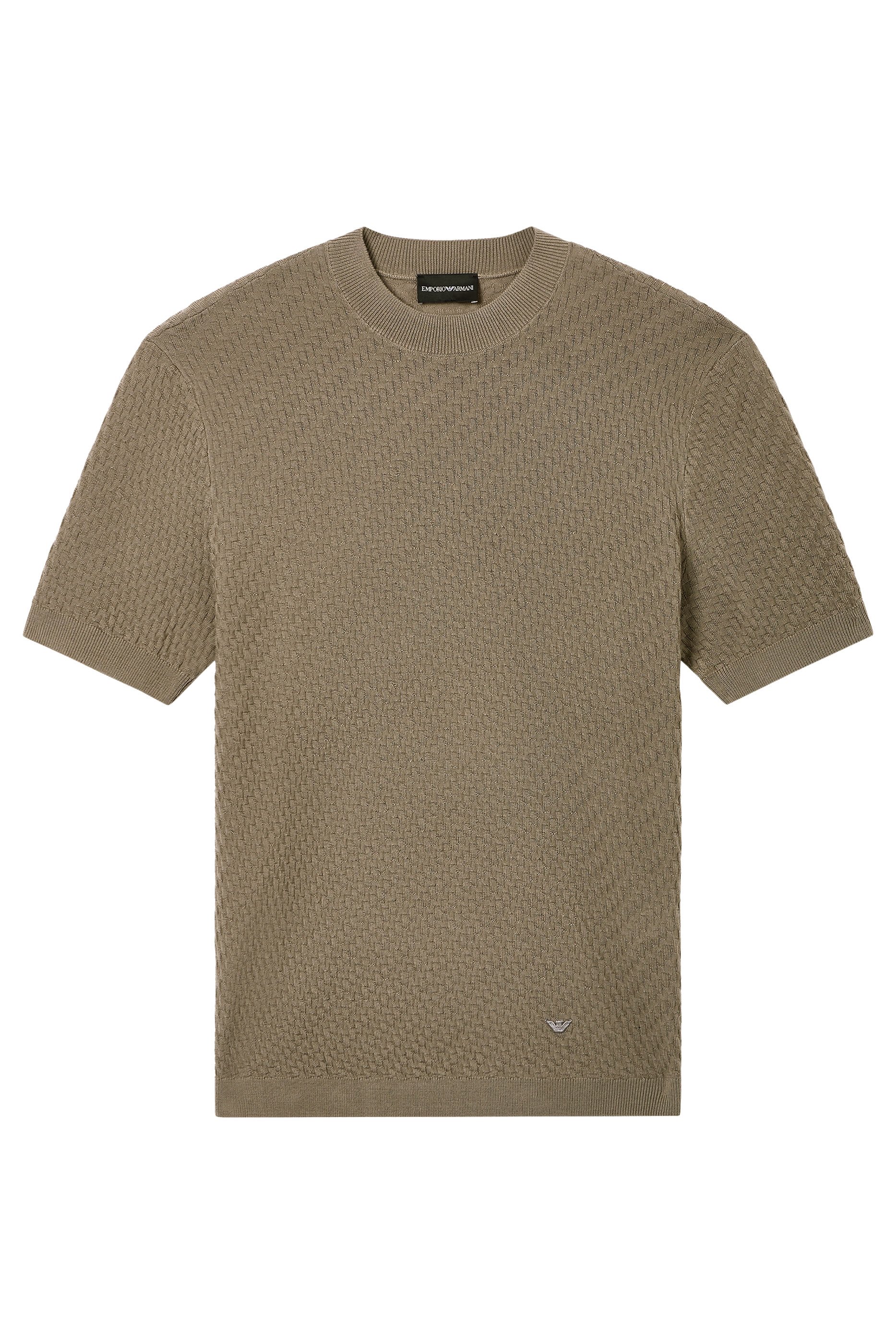 Knit Short Sleeves Herringbone T-Shirt
