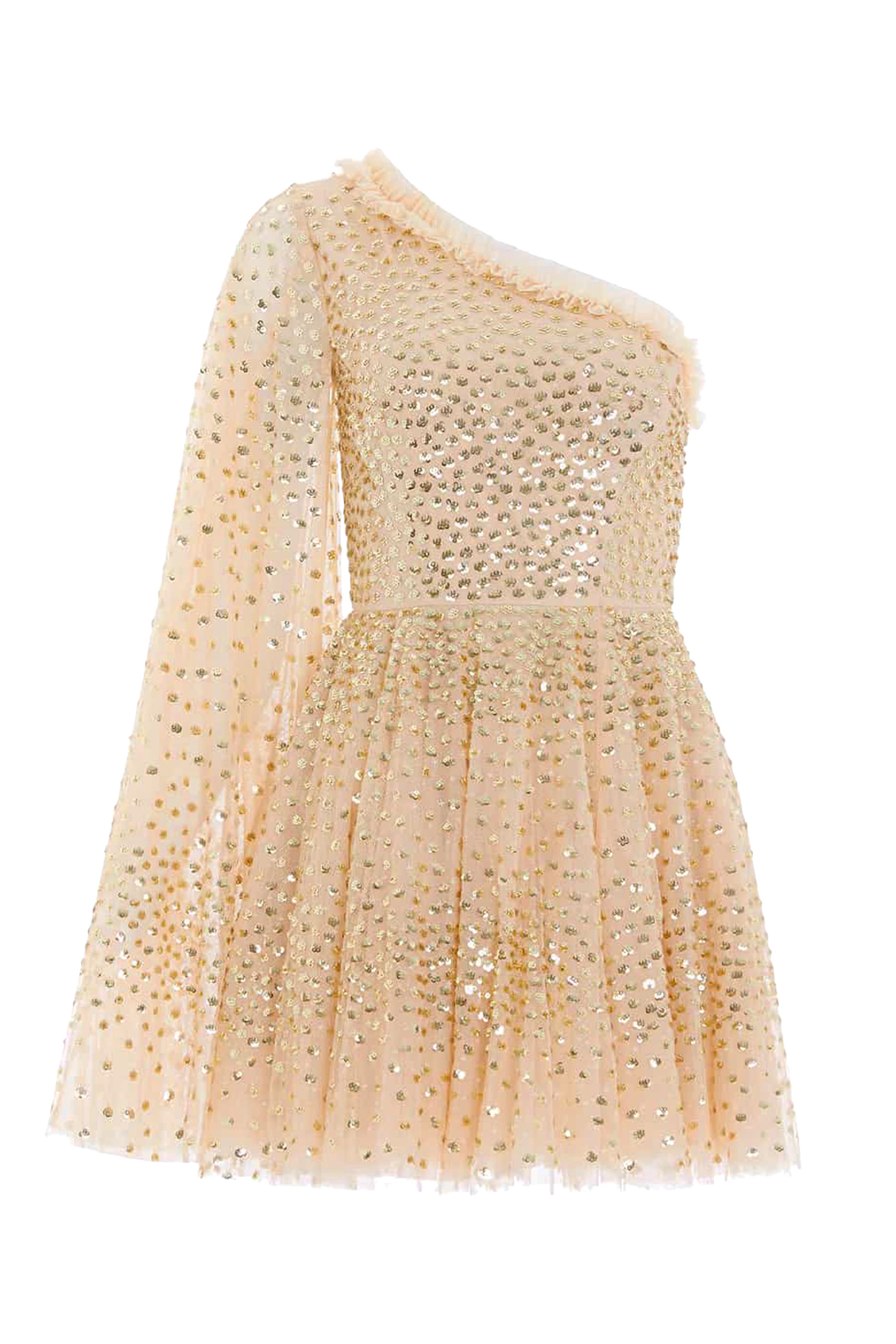 Scatter Dot One-Shoulder Mini Dress