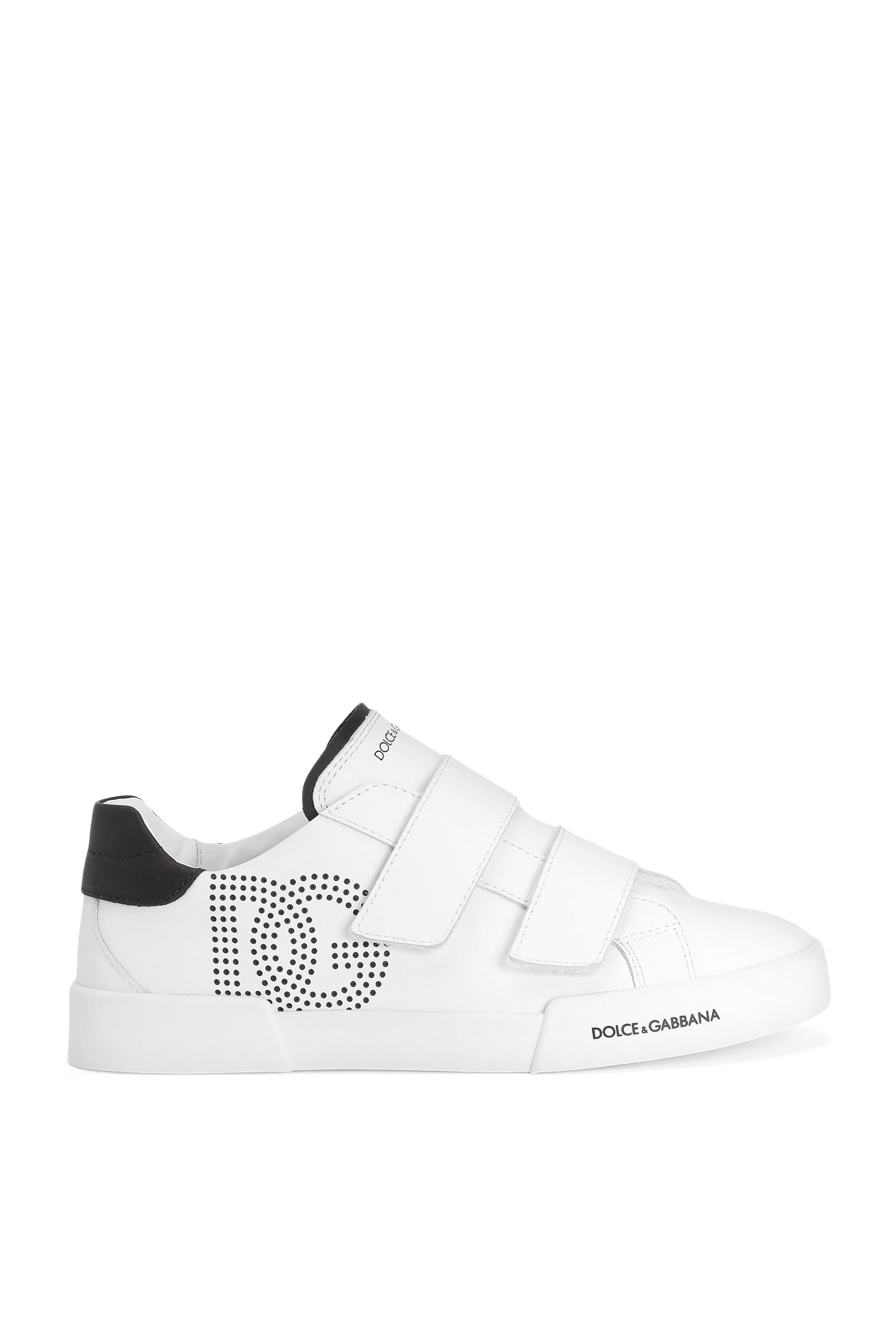 Kids DG Logo Nappa Calfskin Sneakers