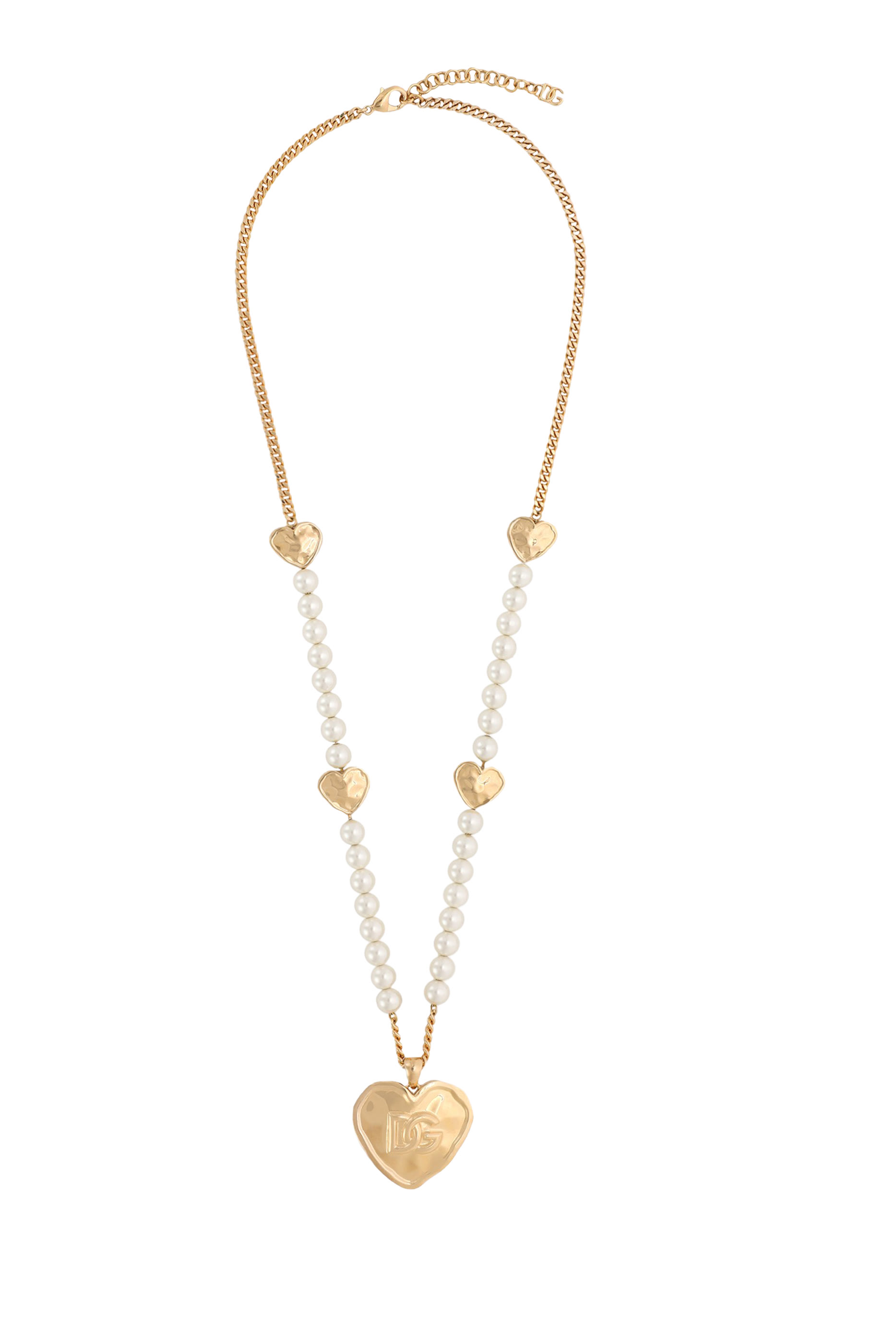 DG Logo and Heart Pendant Necklace