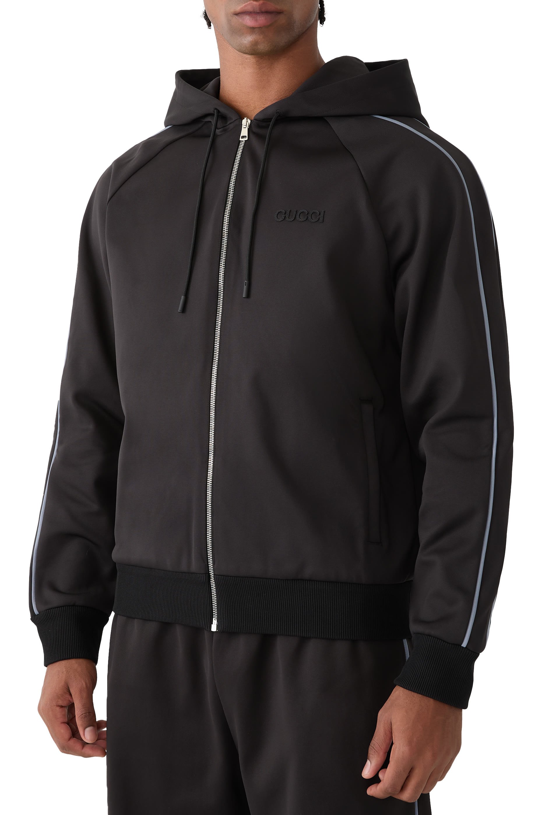 Embroidered Jersey Zip Jacket