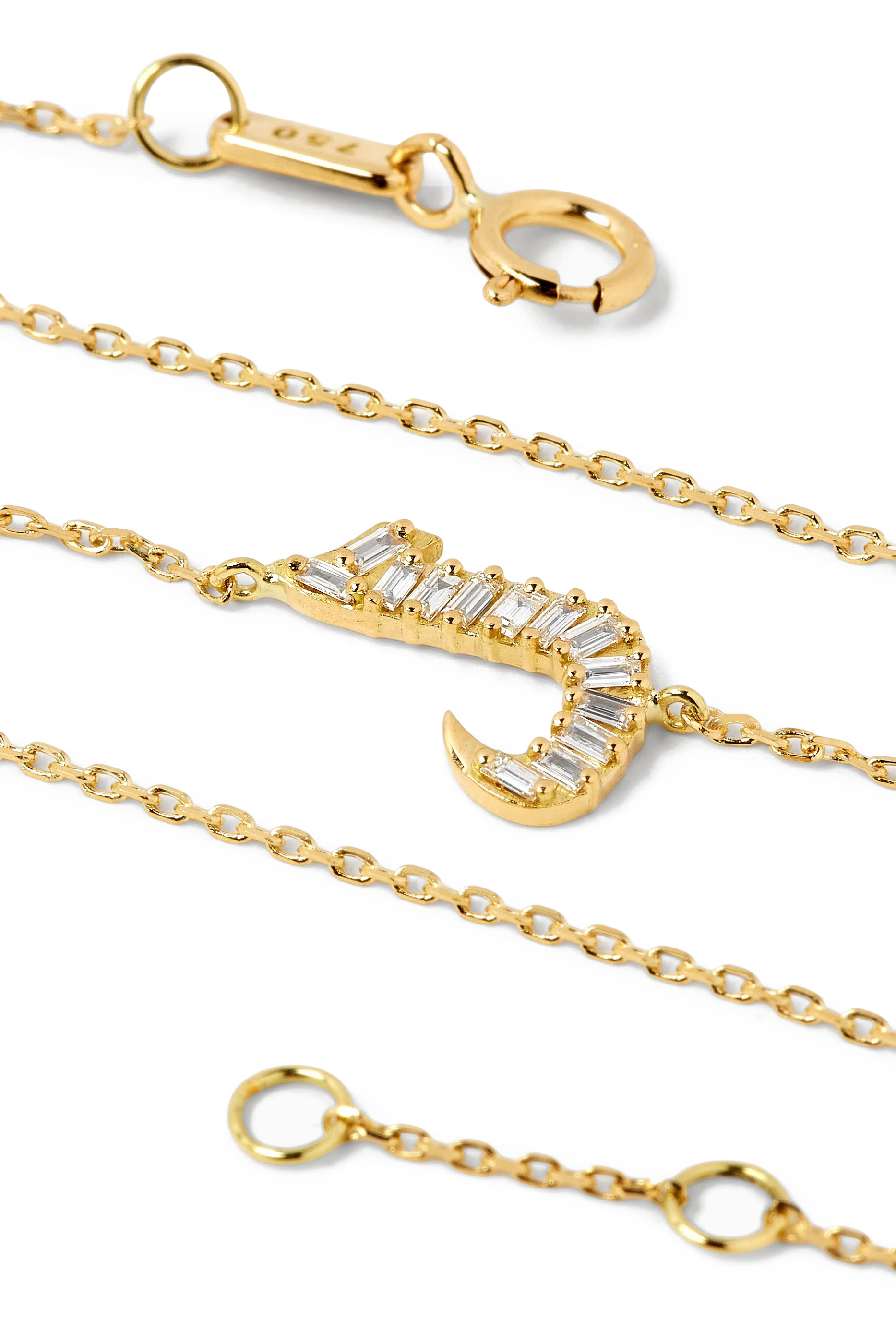 OULA - Letter Lam Bracelet, 18K Yellow Gold & Baguette Diamonds