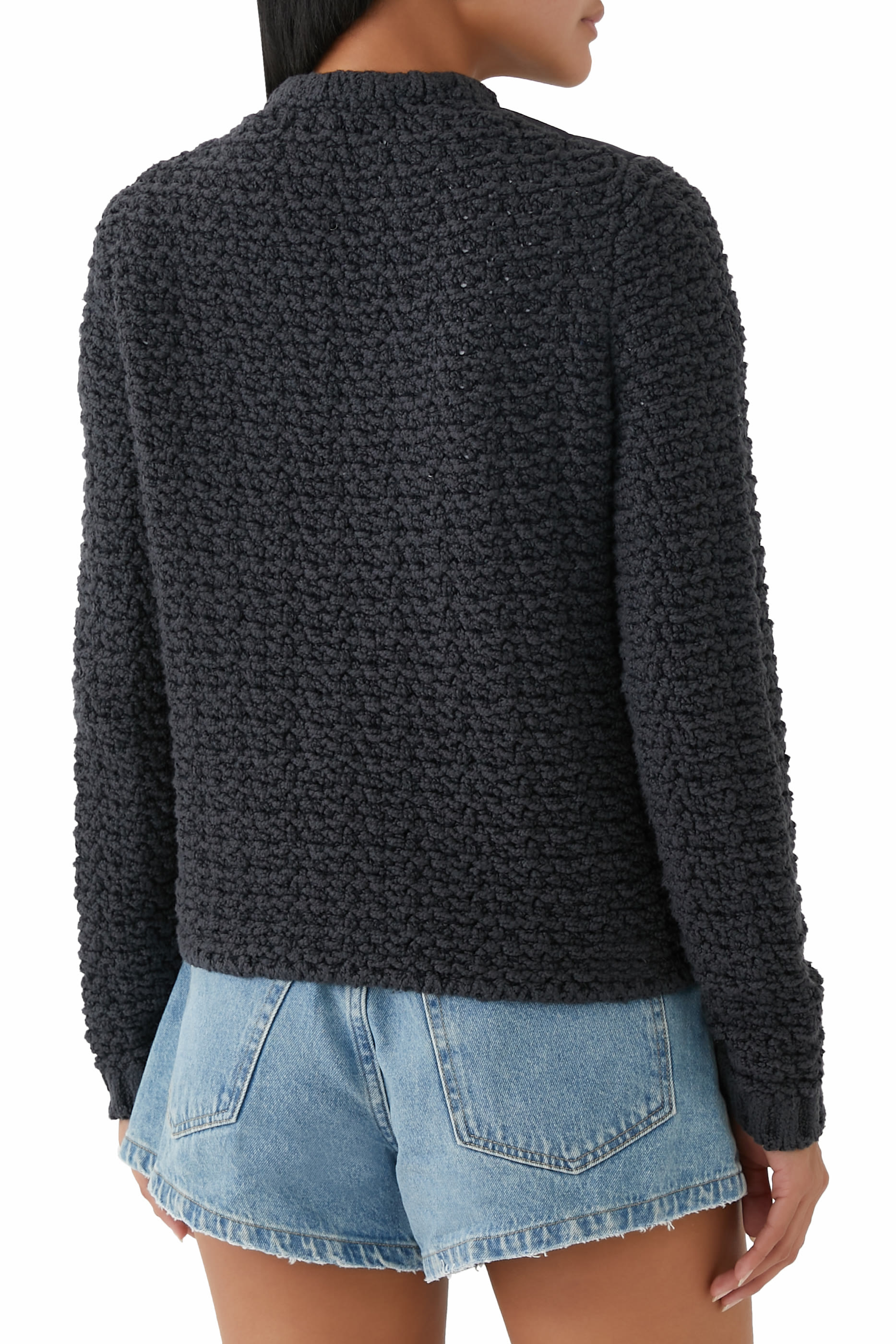 Padded Cotton Zip-Up Cardigan 