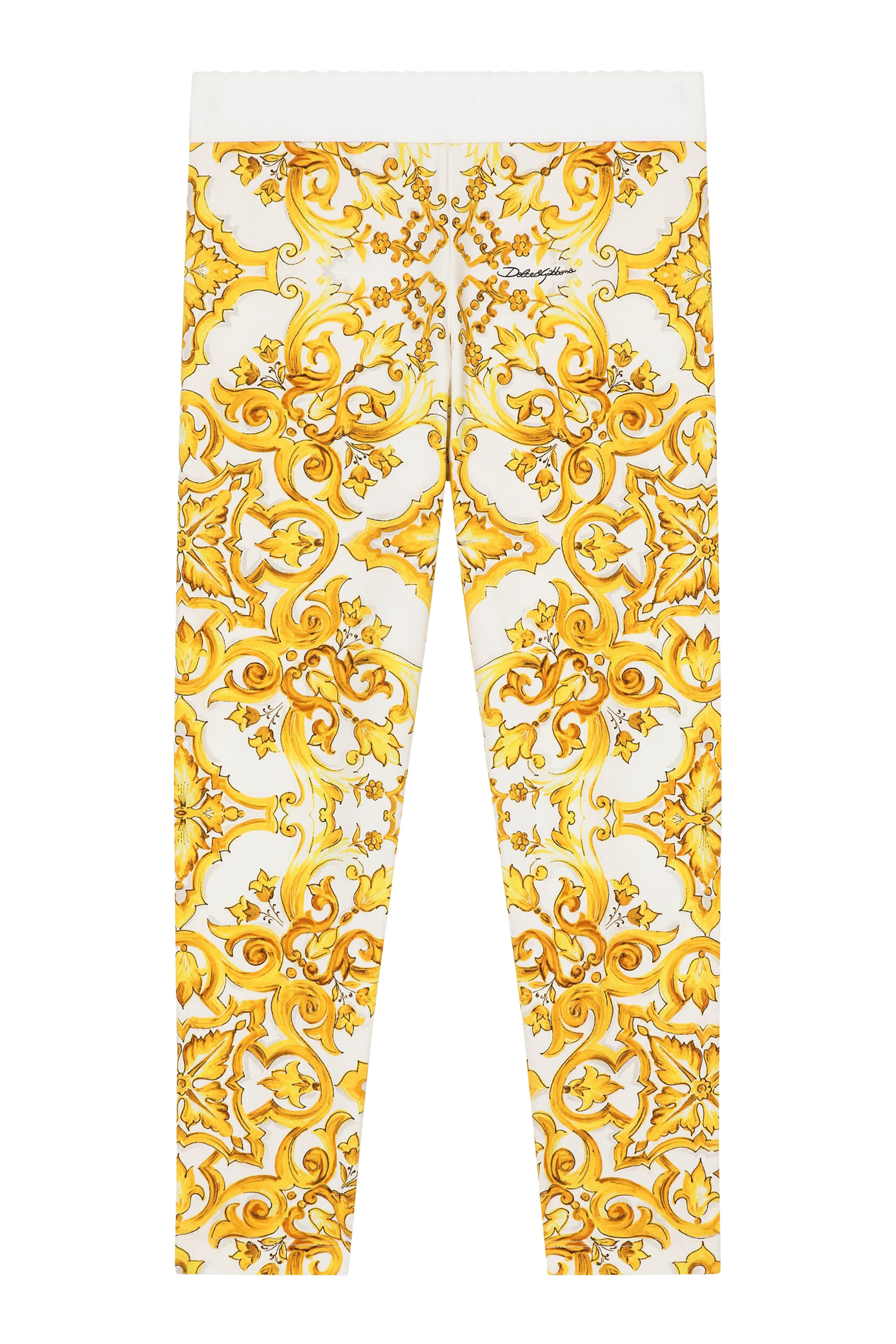 Kids Interlock Leggings with Yellow Majoilca Print