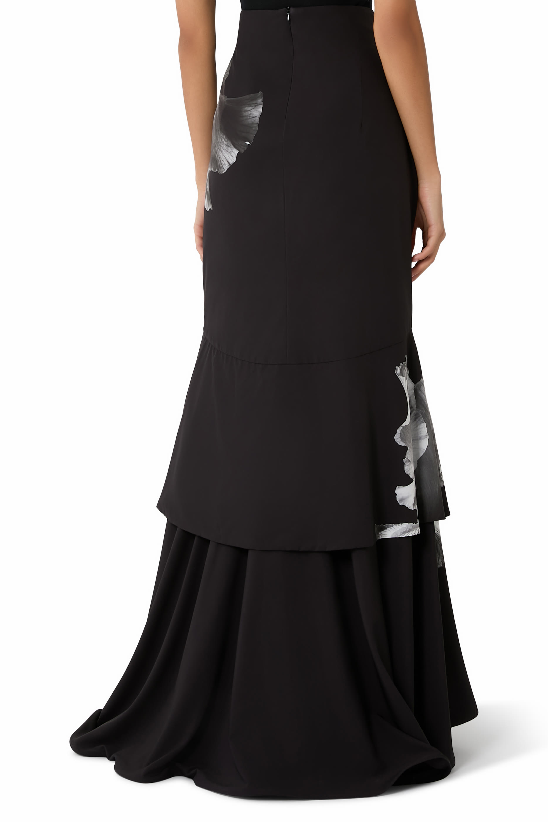 Front Ruffle Maxi Skirt