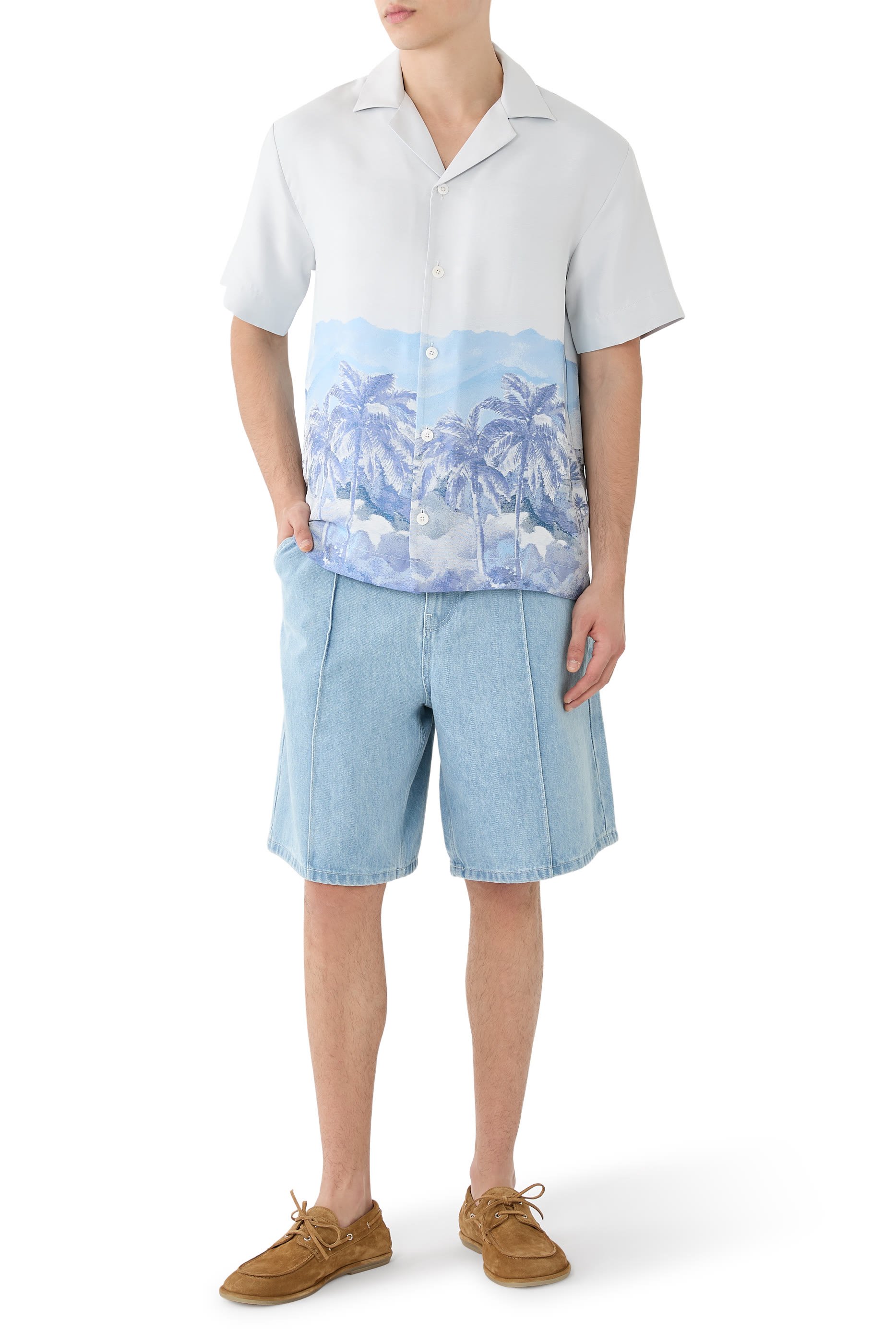 C&eacute;zanne Silk-Blend Jacquard Shirt