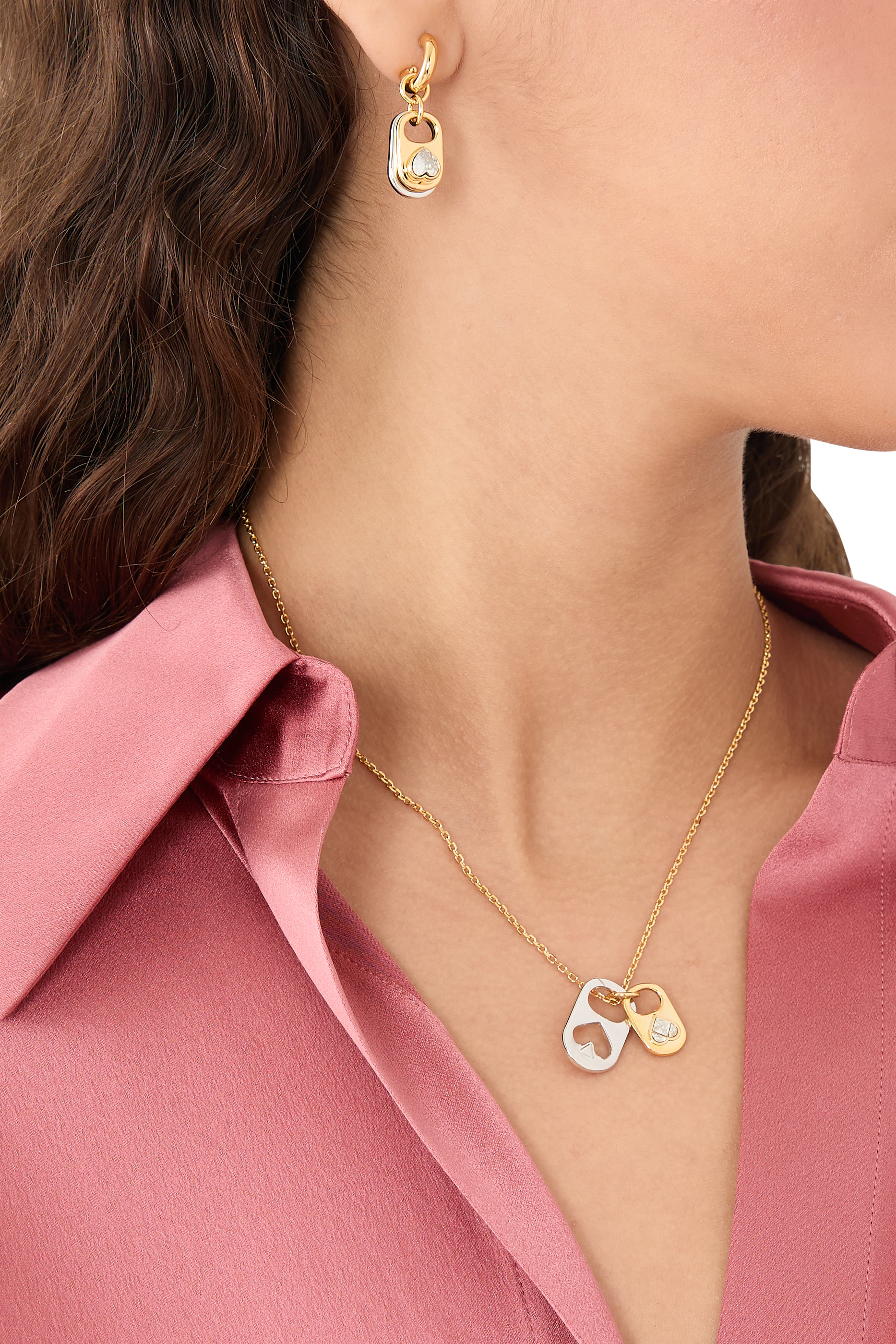 Snack Time Charm Pendant, Plated Metal & Cubic Zirconia