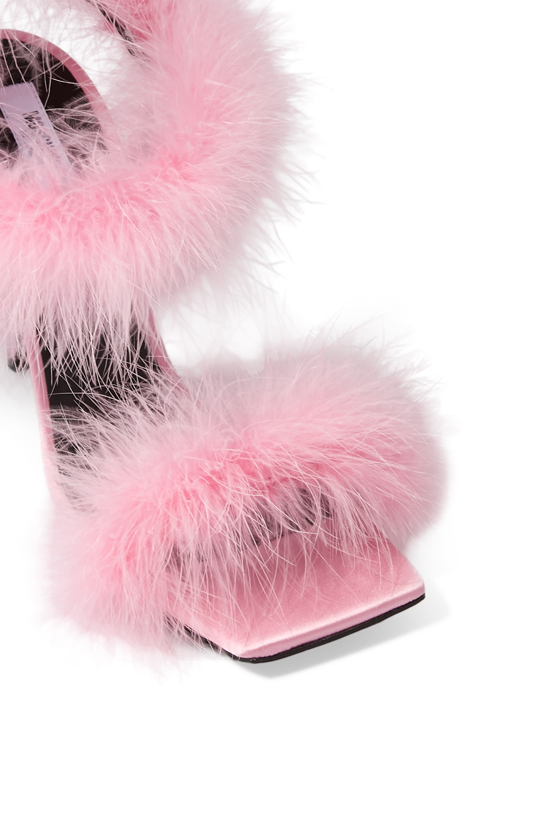 Satin 100 Sandals with Feathers