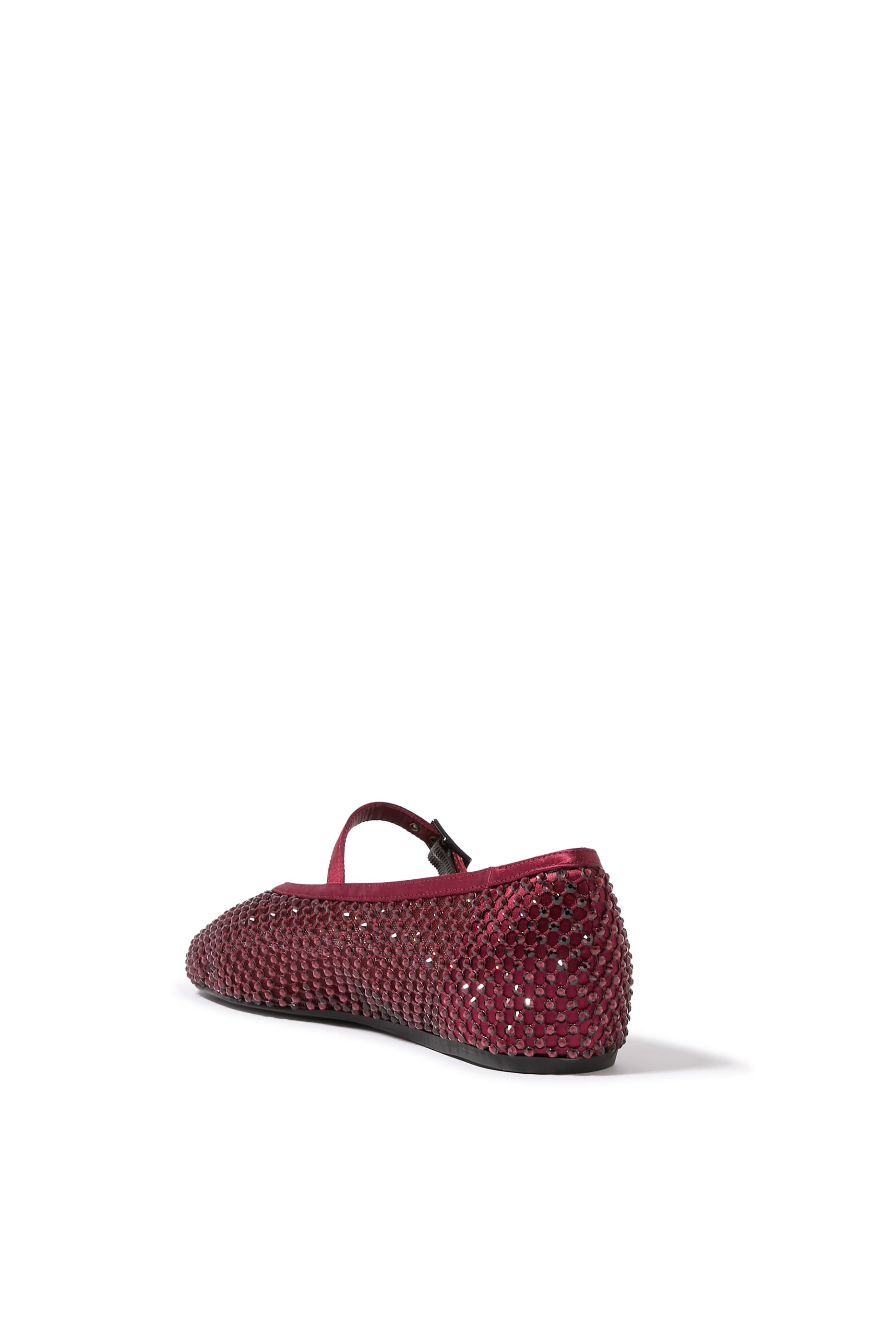  Pewter Fishnet Ballet Flat with Crystals
