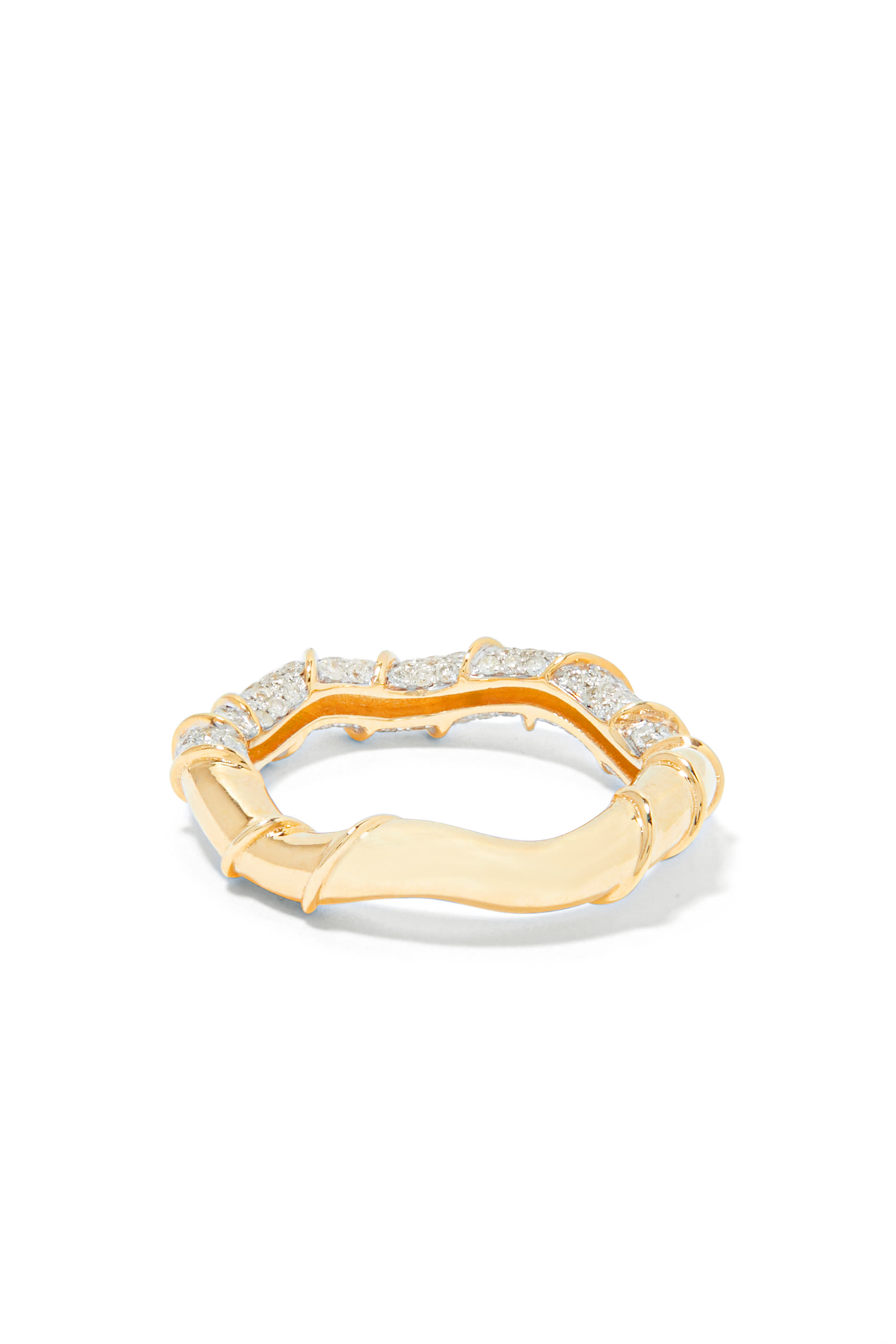 Twisted Diamond Ring, 18k Yellow Gold & Diamonds