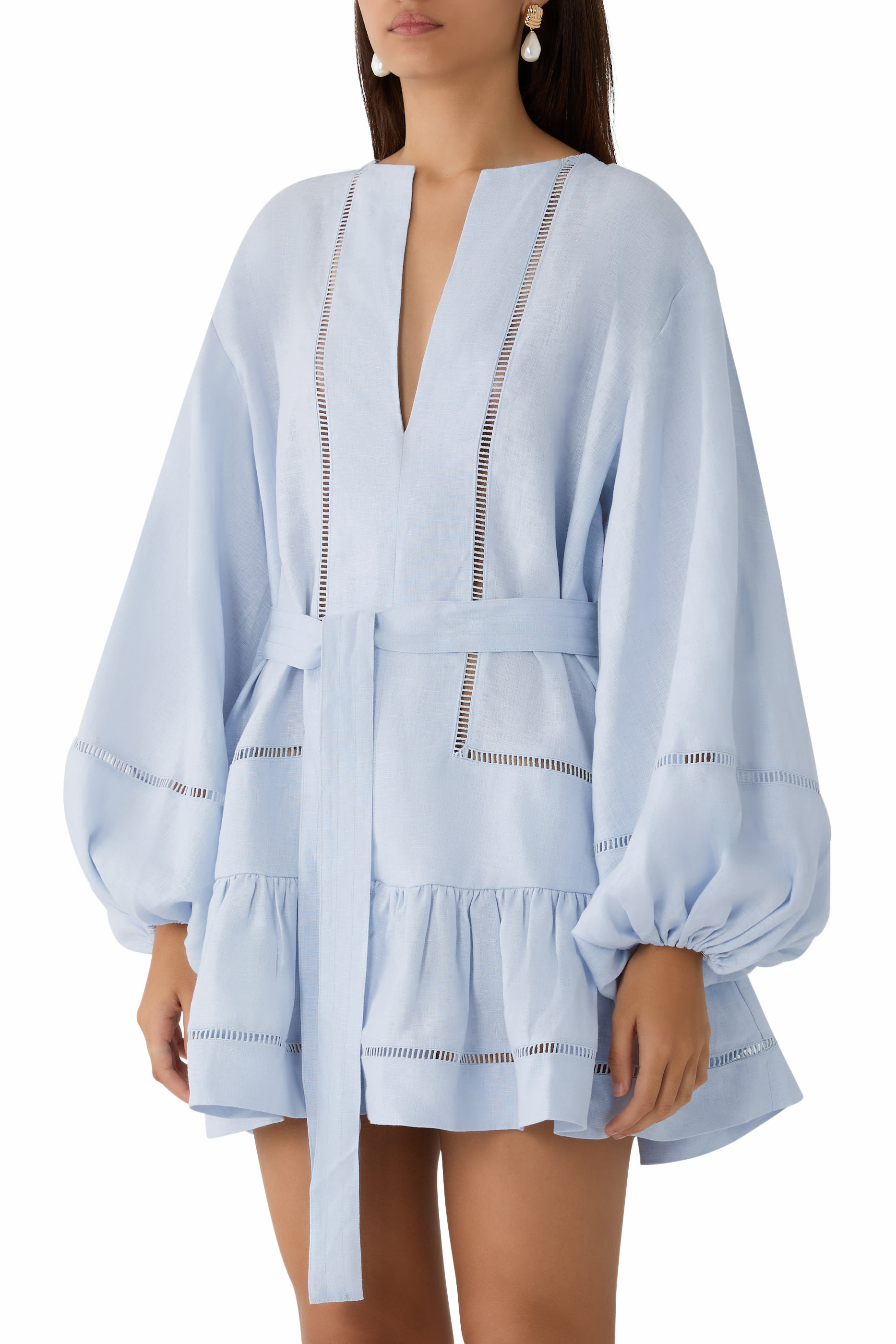 Tommy Balloon Sleeves Mini Dress