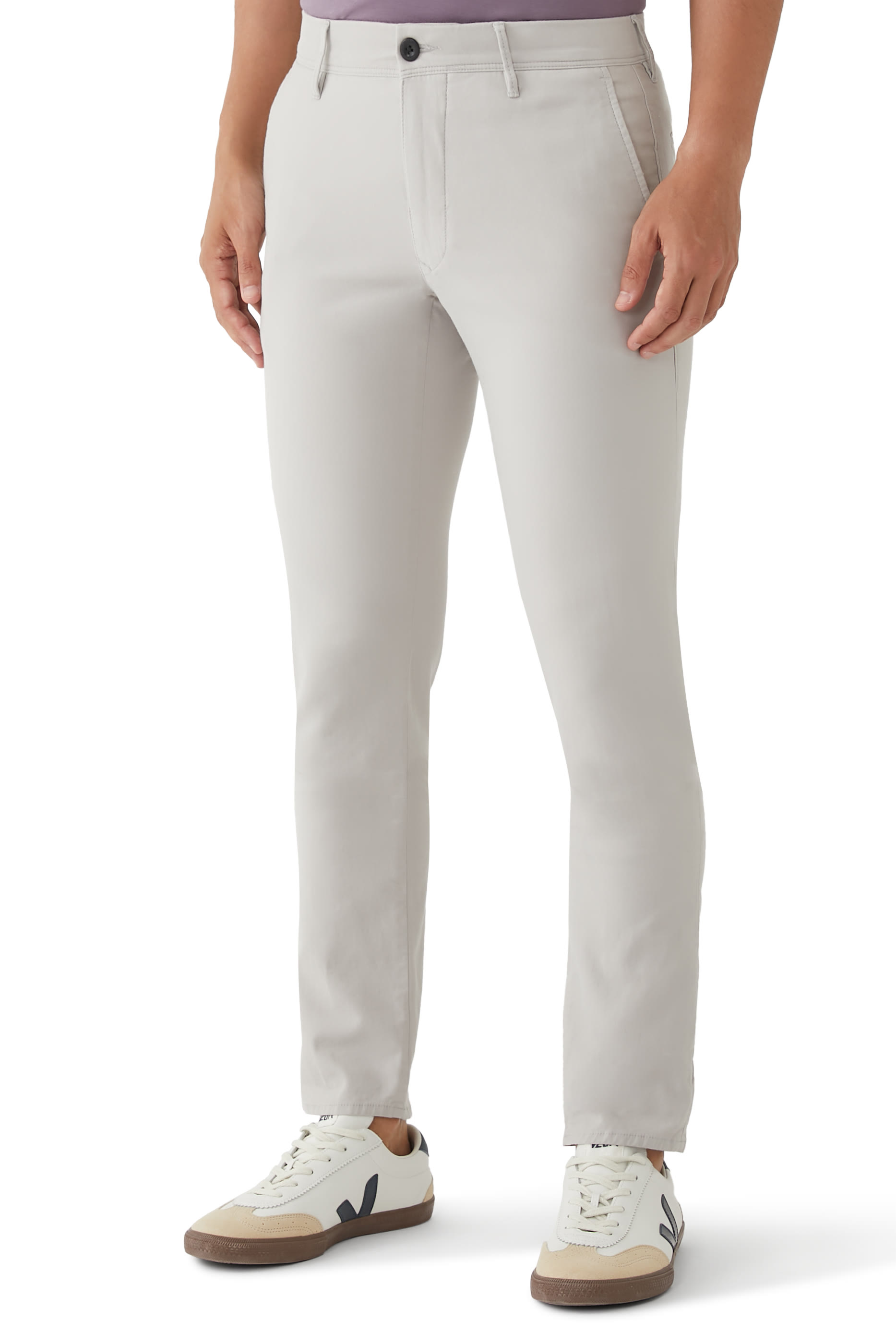 Slim-Fit Panama Cotton Trousers