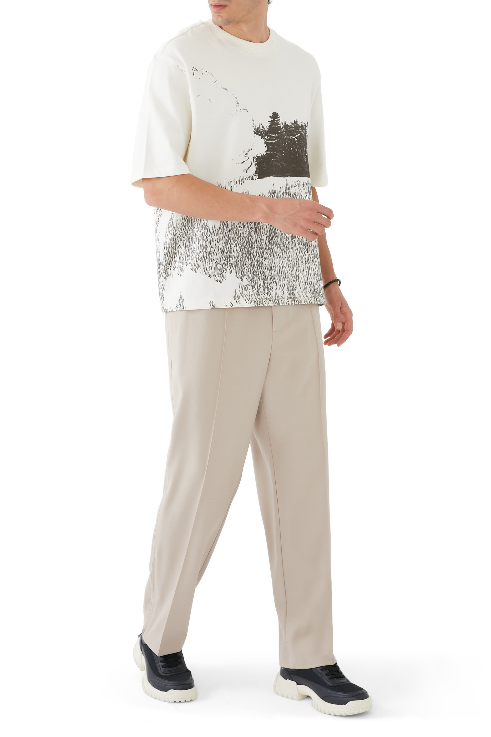 Chunky Leather & Mesh Sneakers