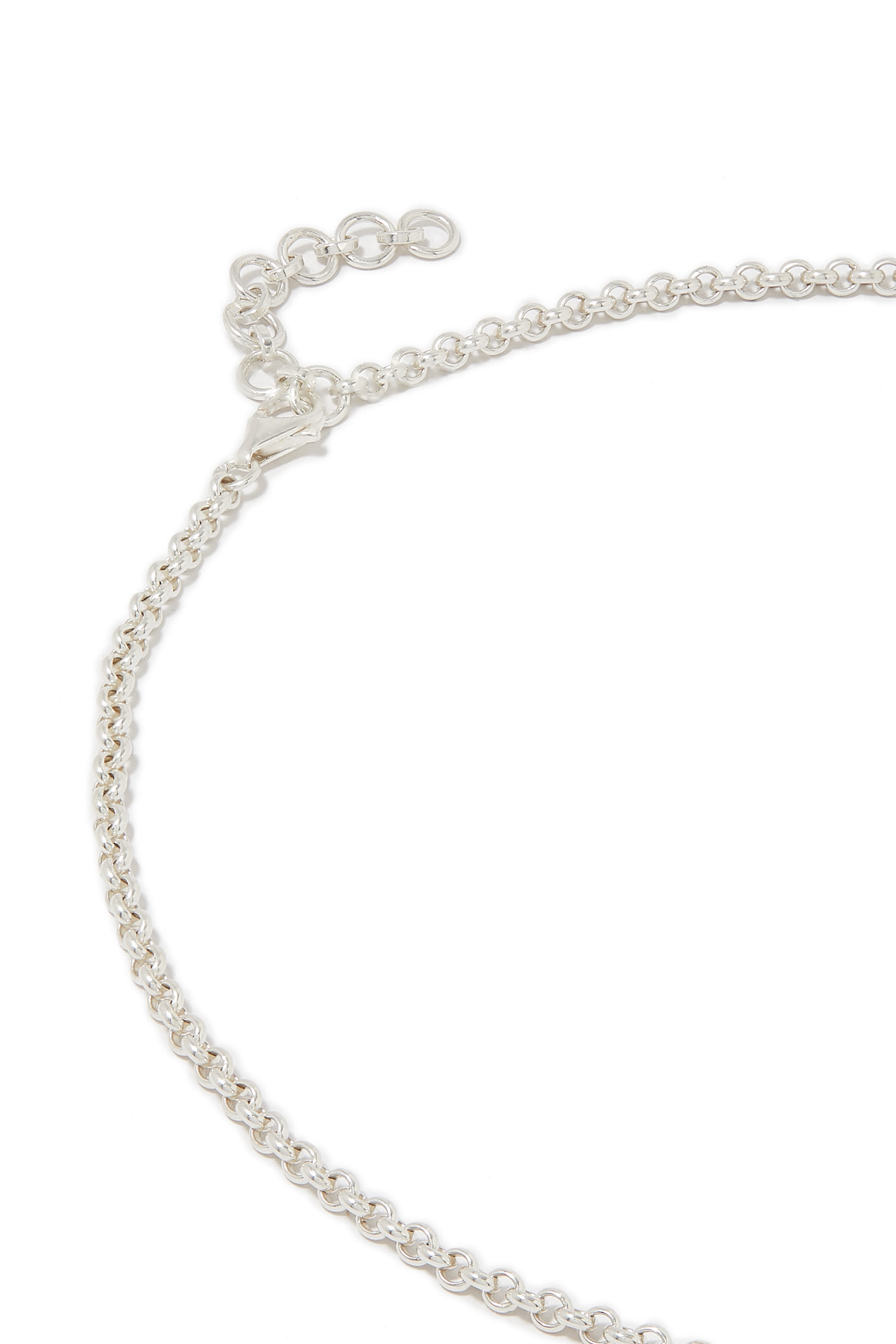 Kufic Necklace, Silver & Onyx, Spinel